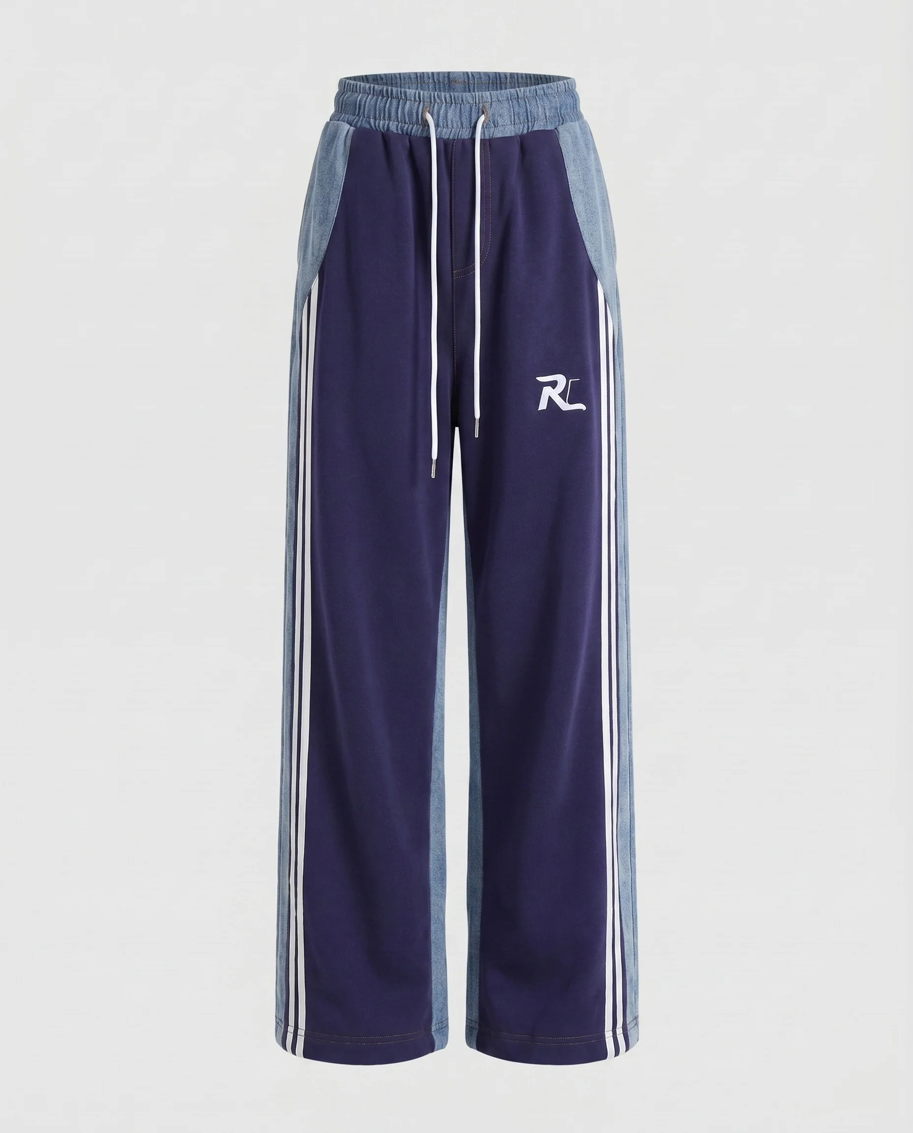 Damen lässige Sporthose mit seitlichen Streifen und modischem Denim-Design - Image 7