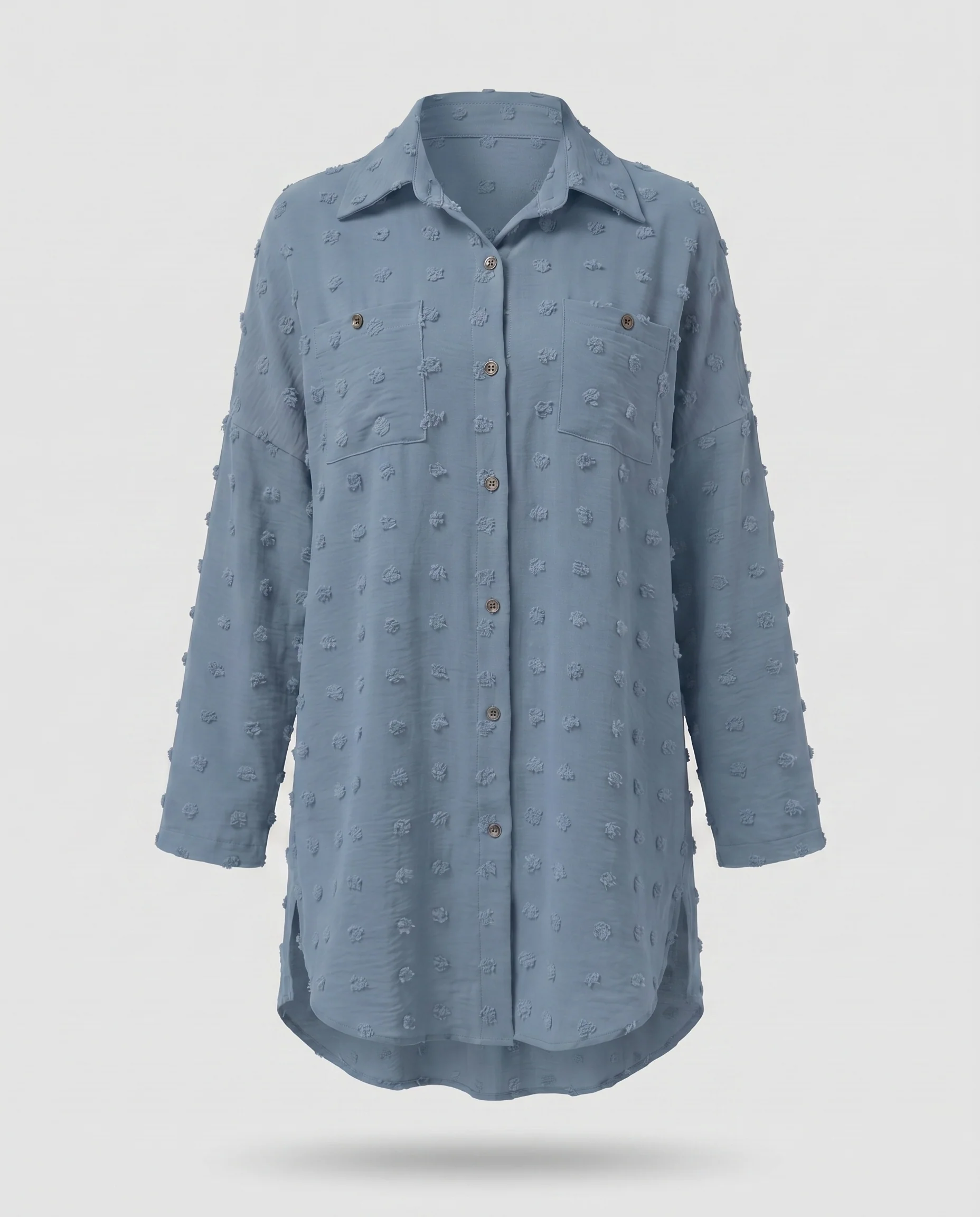 Damen lässige Strandhemdjacke mit subtilen Textilakzenten Heidi Mode - Image 6