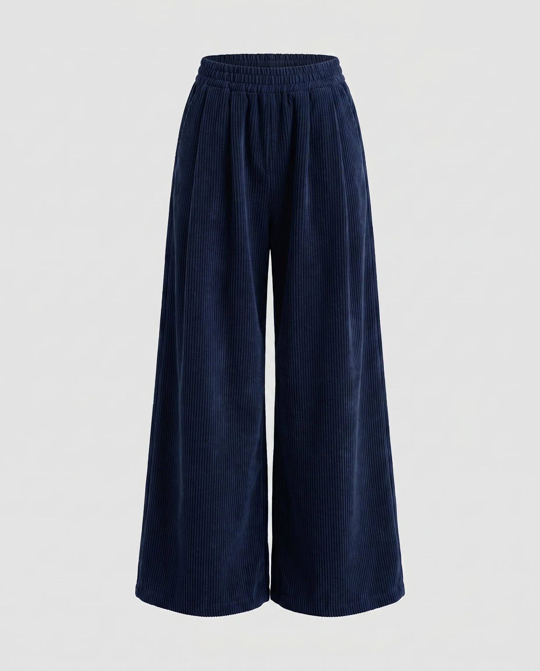 Damen Lässige Weit geschnittene Samthose mit hohem Bund und praktischen Taschen R&B - Image 4