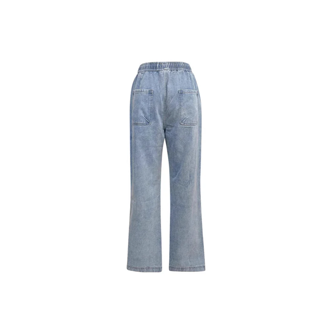 Damen lässige weite Denim-Hose mit elastischem Bund R&B - Image 4