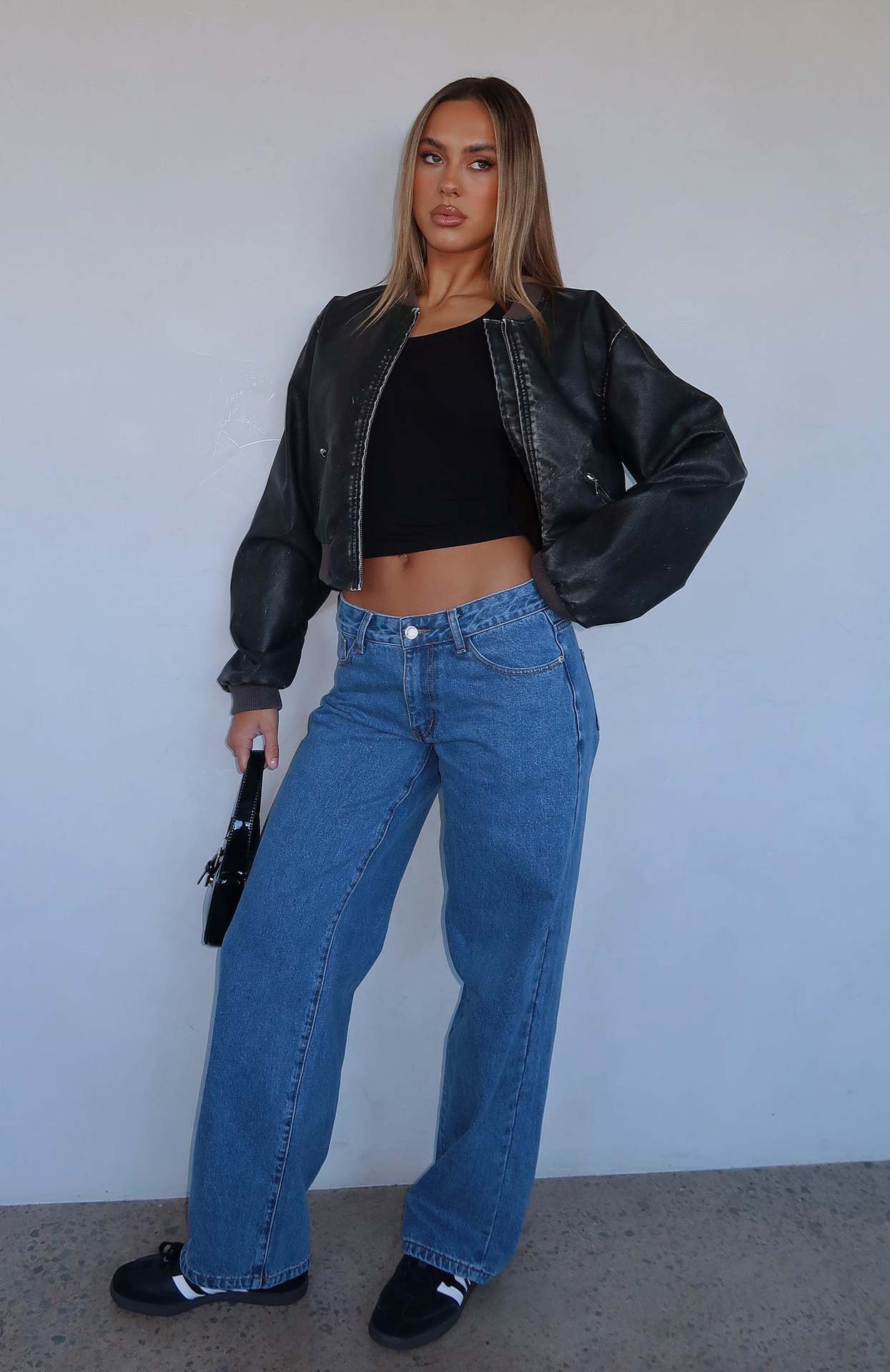 Damen lässige weite Jeans mit hohem Bund und modischem Schnitt R&B - Image 7