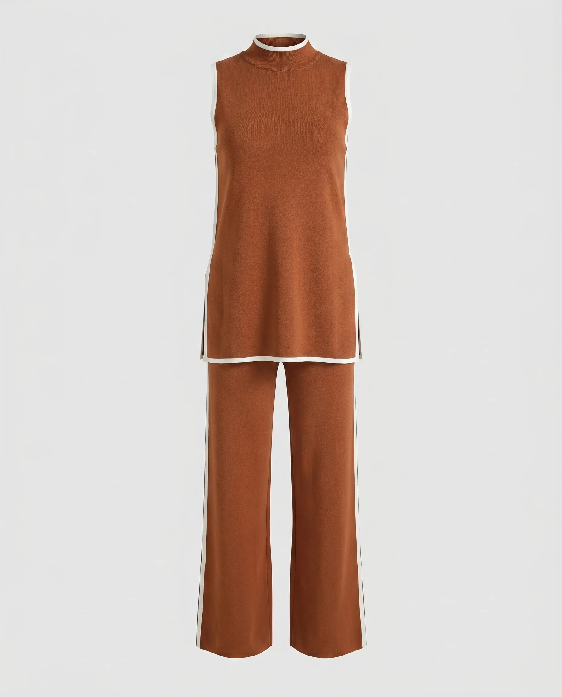 Damen lässiger Comfortable-Set mit weitgeschnittenem Oberteil und Palazzo-Hose - Image 3