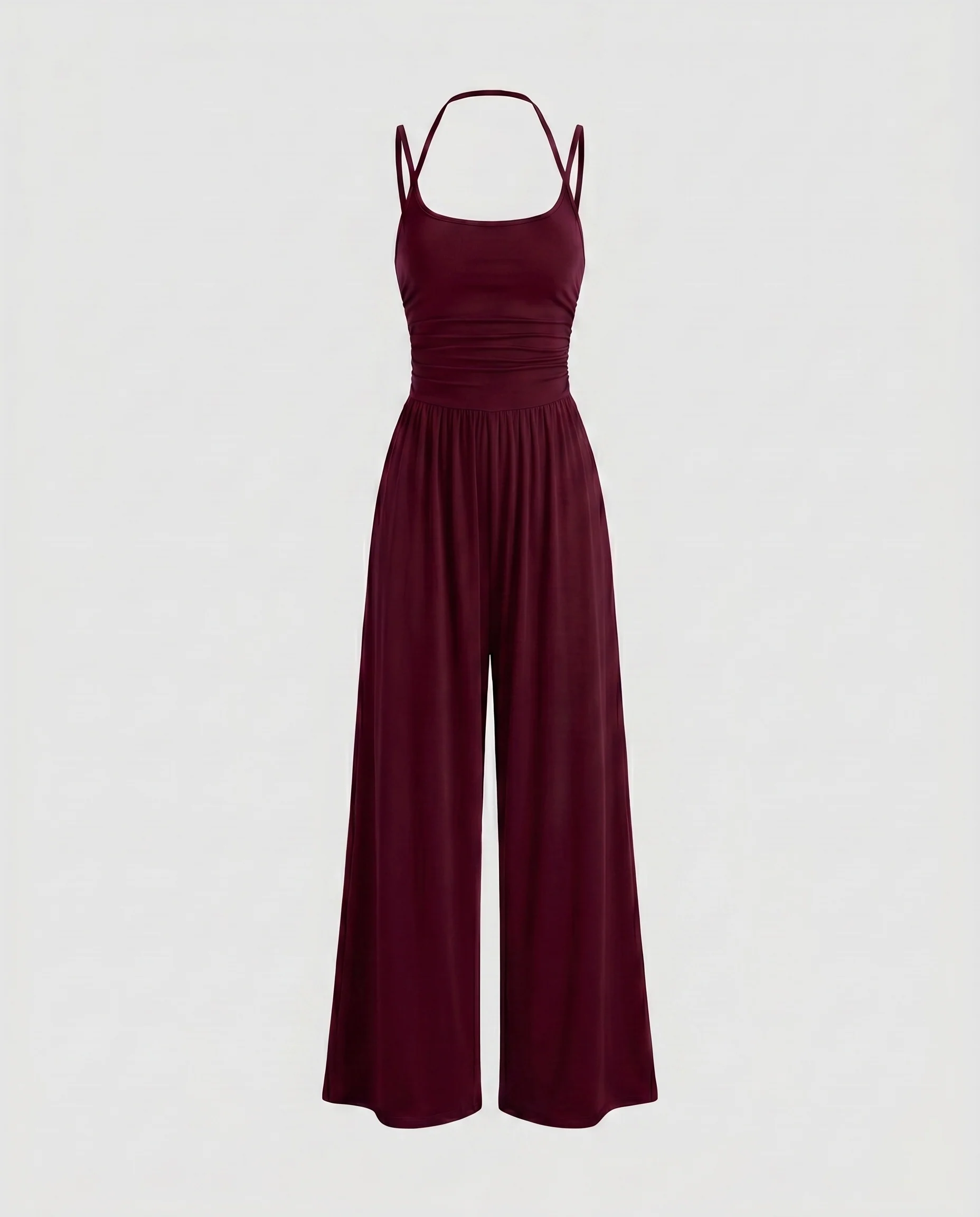 Damen Lässiger Jumpsuit mit weitem Bein und Trägern R&B - Image 7