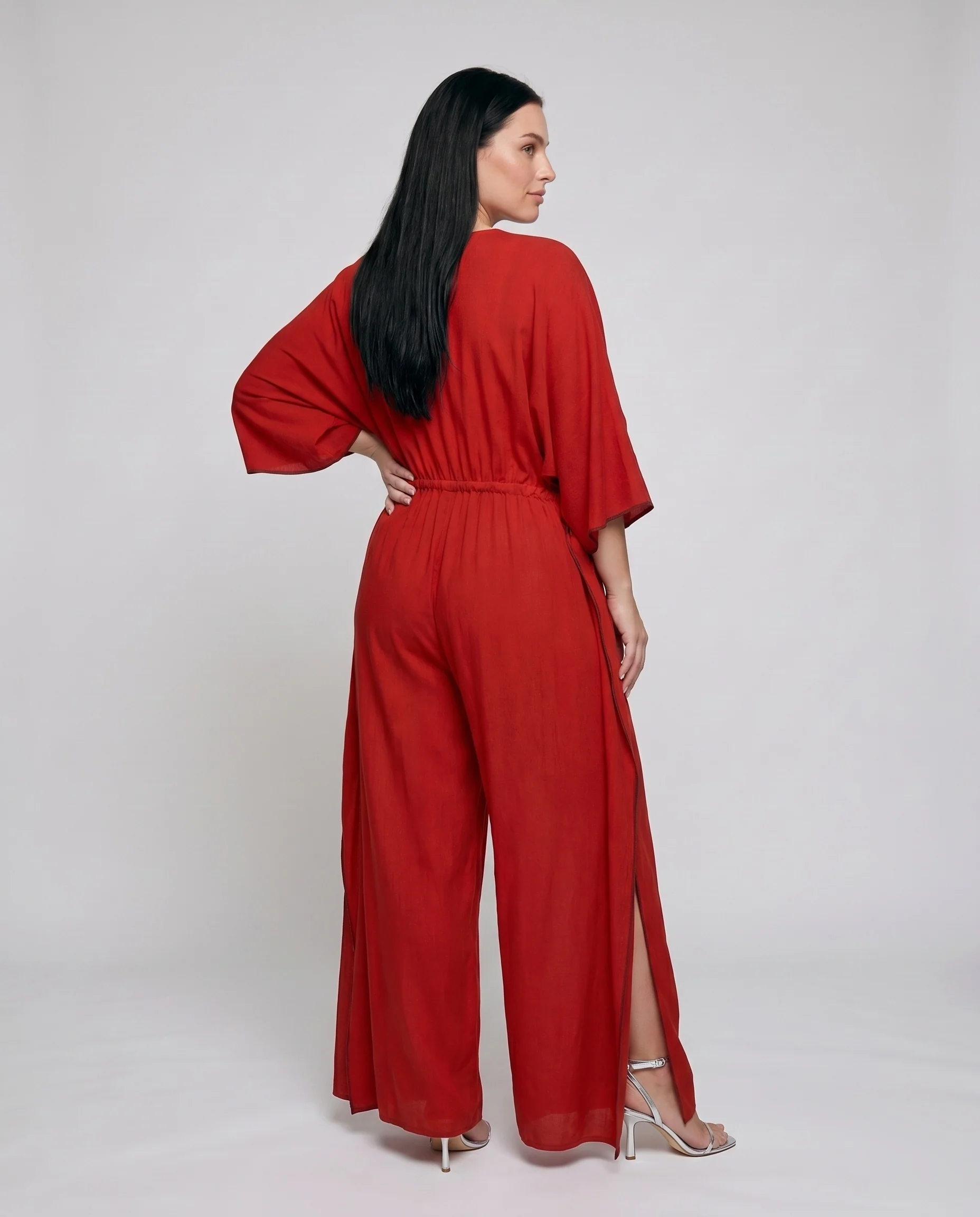 Damen lässiger Maxikaftan mit elegantem Bindegürtel Heidi Mode - Image 2