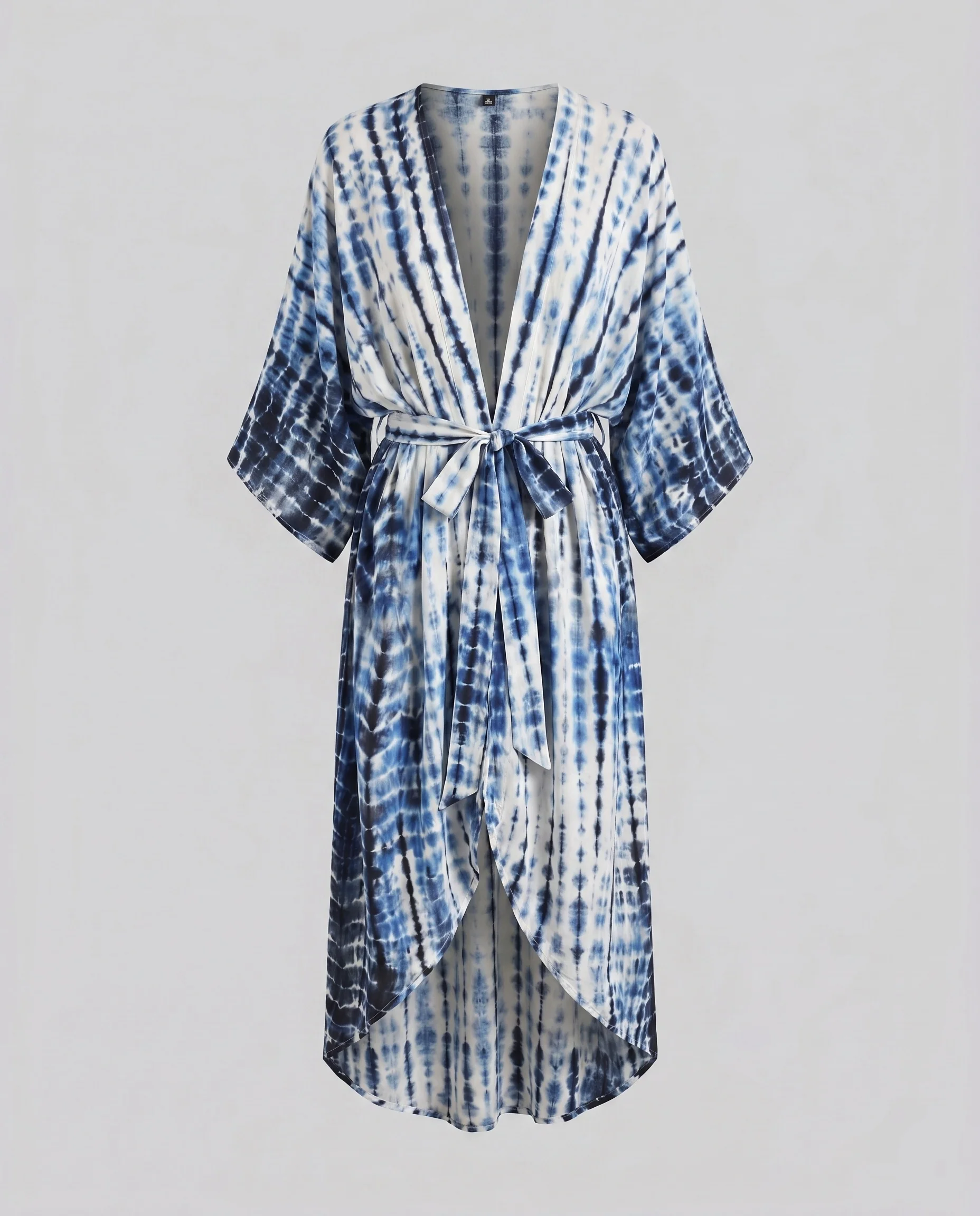 Damen lässiger Strandkimono mit seitlichem Schlitze und Bindegürtel Heidi Mode - Image 21