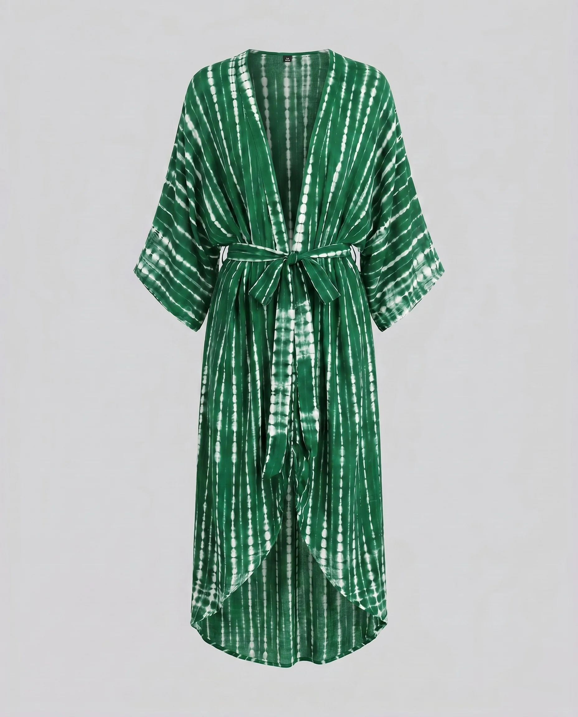 Damen lässiger Strandkimono mit seitlichem Schlitze und Bindegürtel Heidi Mode - Image 8