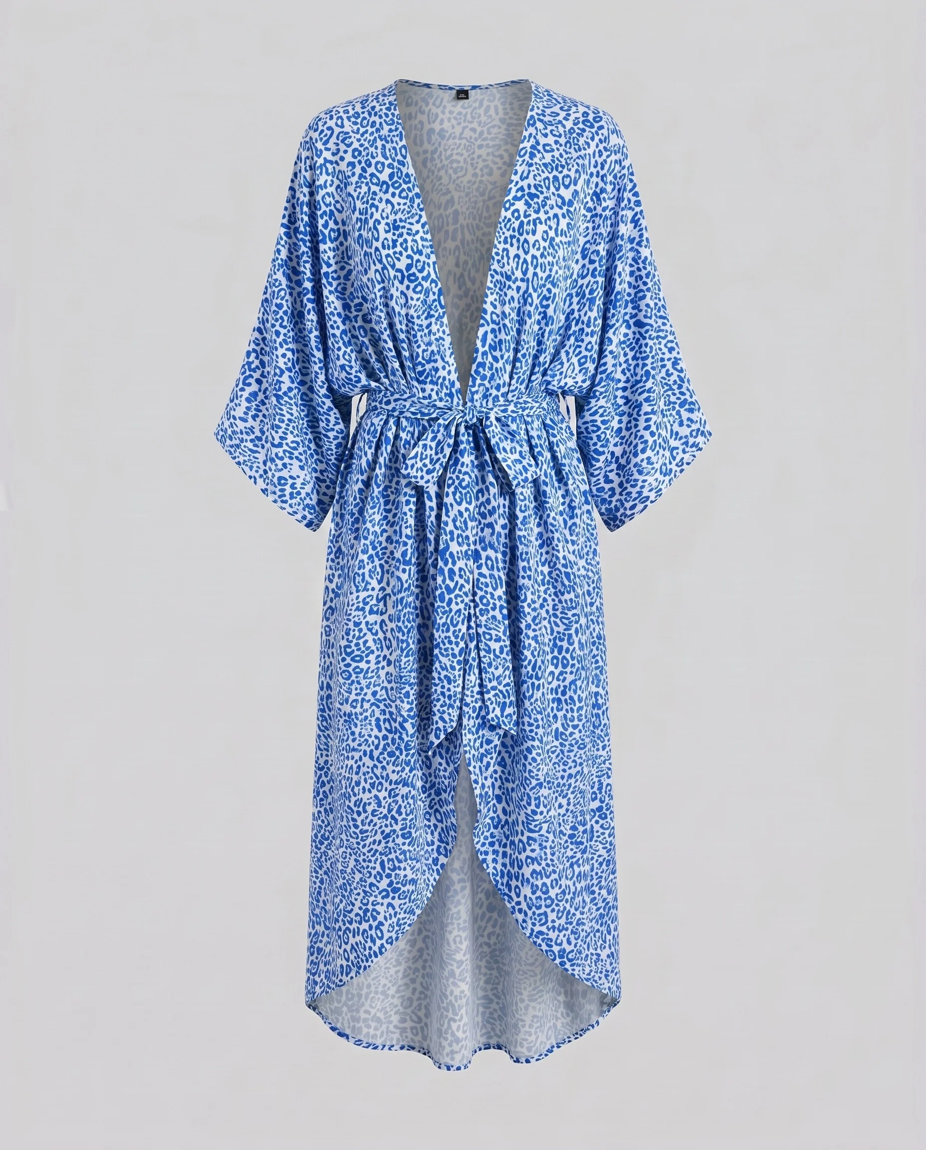 Damen lässiger Strandkimono mit seitlichem Schlitze und Bindegürtel Heidi Mode - Image 9