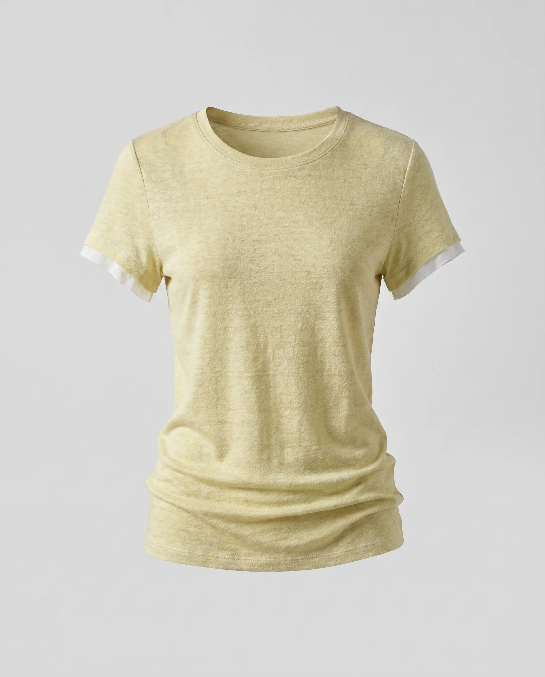 Damen lässiges Baumwoll-T-Shirt mit umgeschlagenen Ärmeln - Image 5