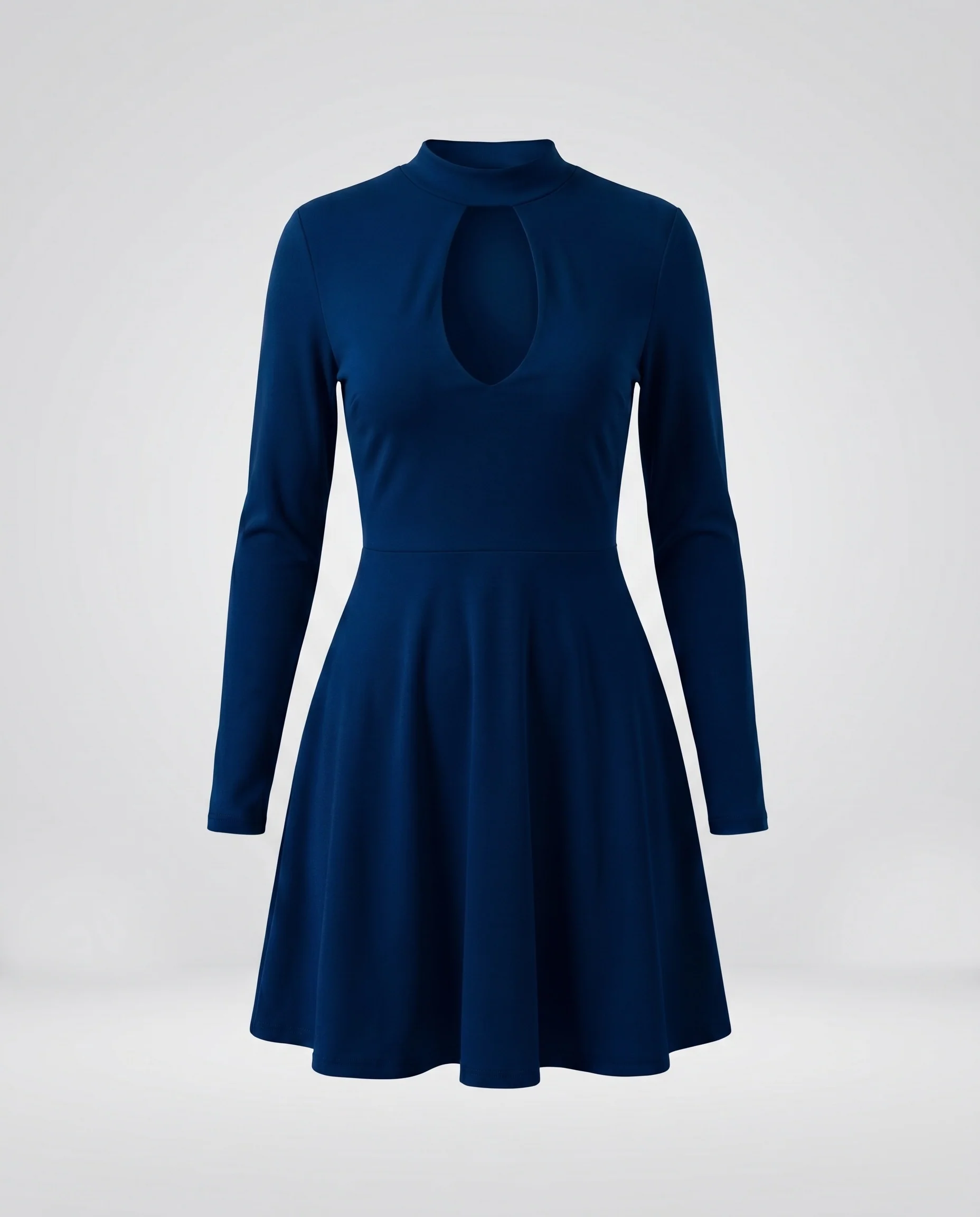 Damen lässiges Cocktailkleid mit Schnitt und Schlüssellochausschnitt R&B - Image 8