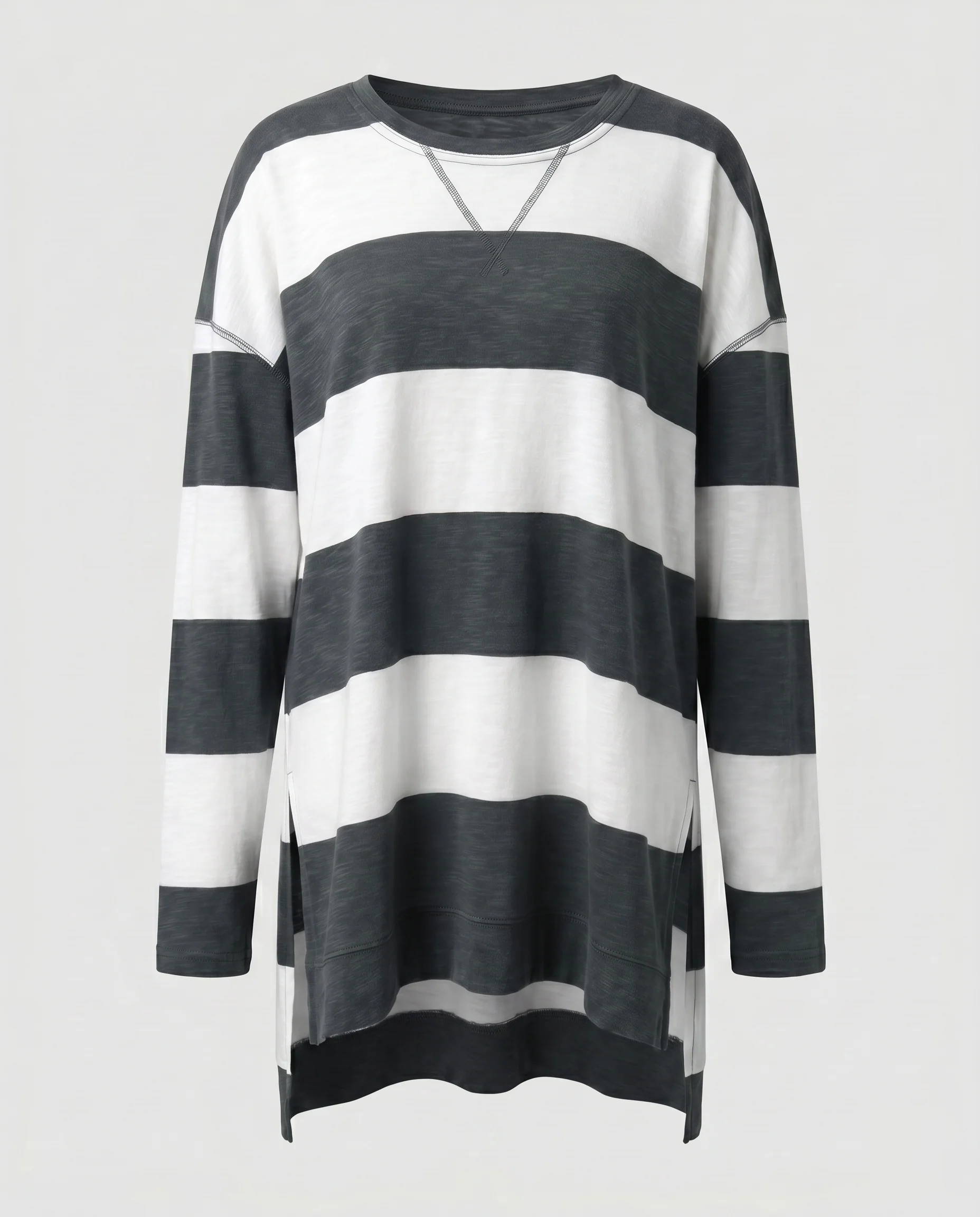 Damen lässiges gestreiftes Oversized-T-Shirt - Image 6