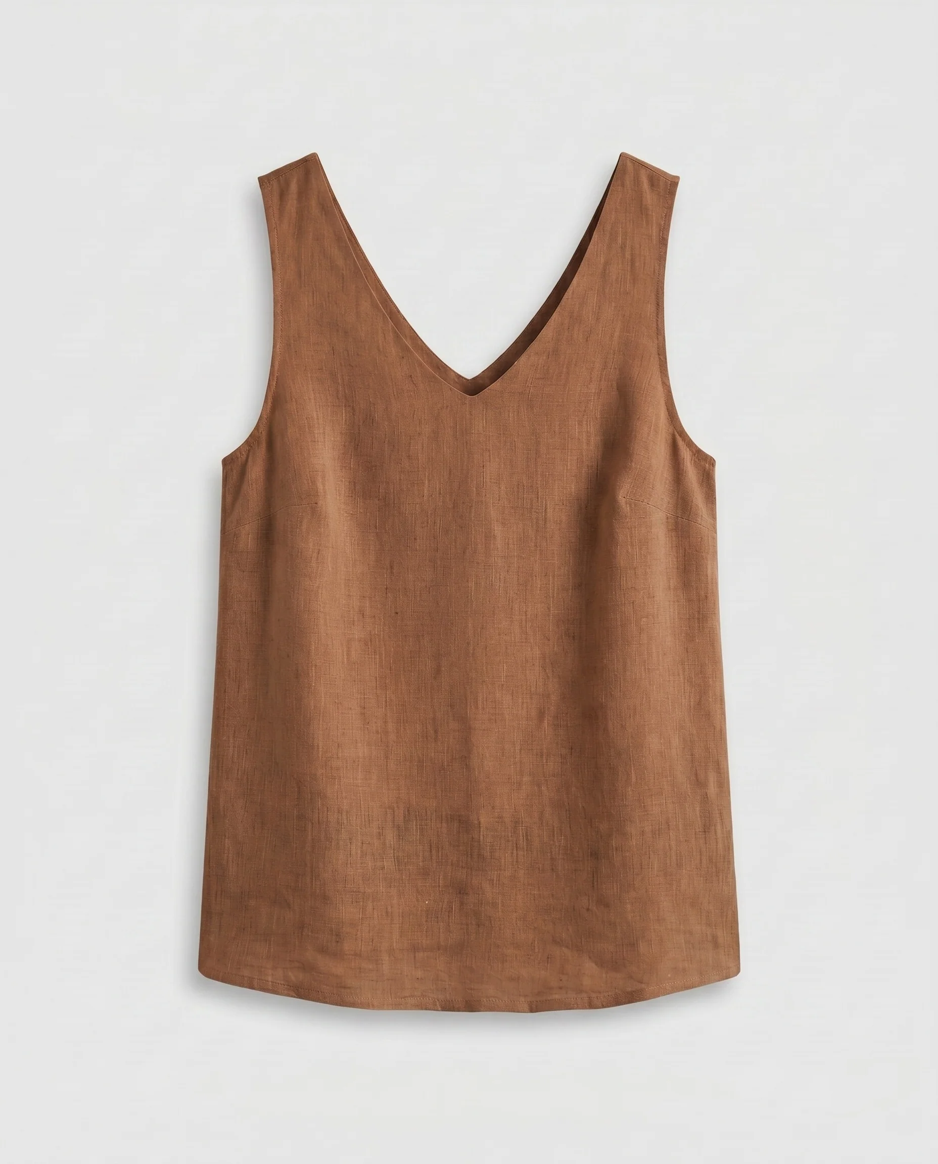 Damen lässiges Leinen-Top mit minimalistischem V-Ausschnitt - Image 7