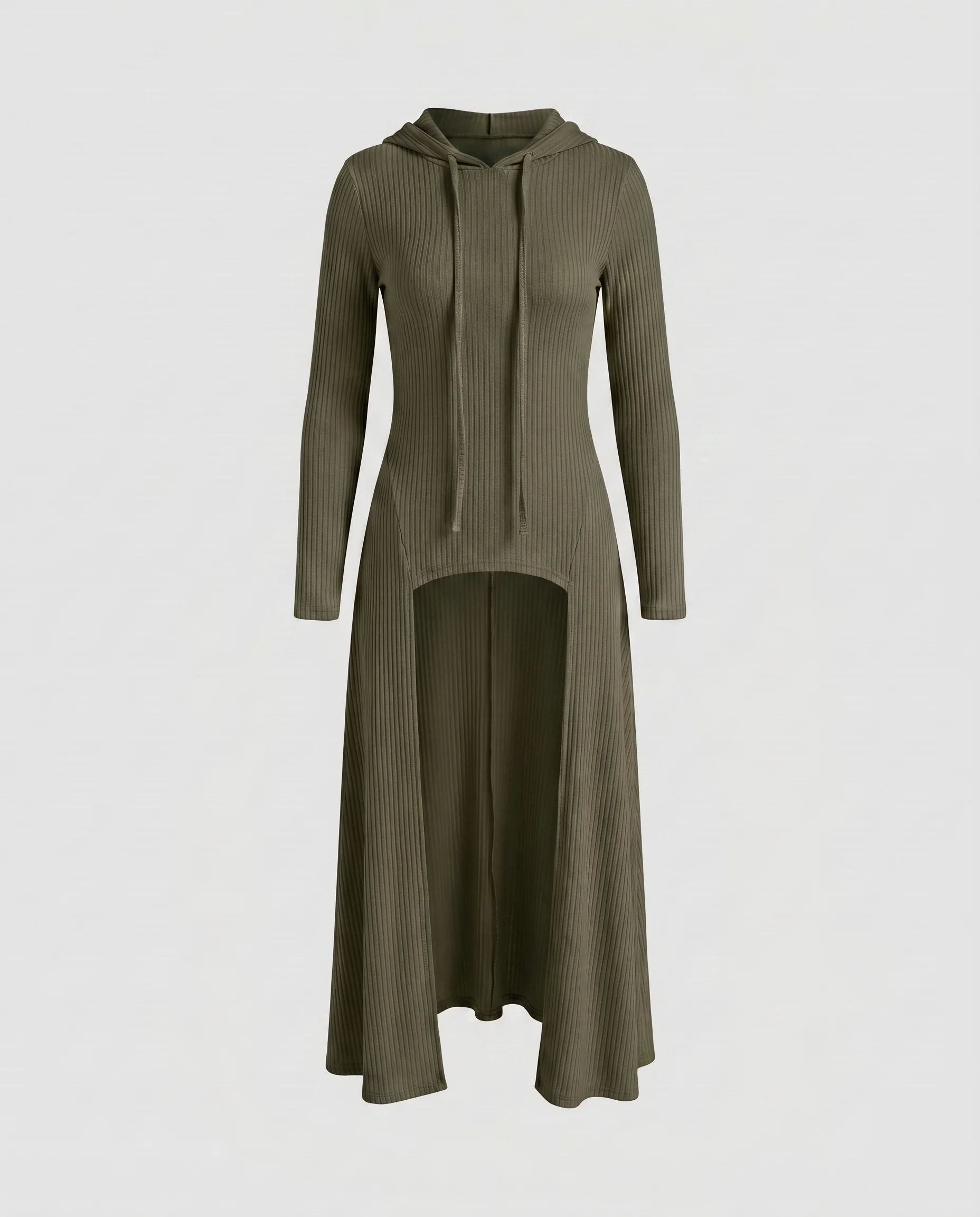 Damen lässiges Longshirt mit Kapuze und seitlichen Schlitzen - Image 8