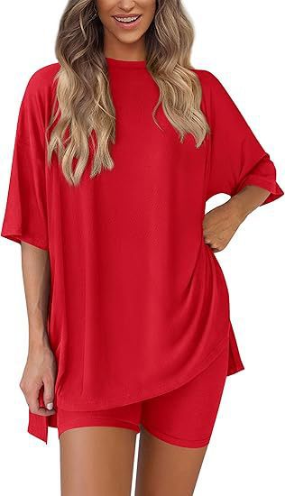 Damen Lässiges Lounge-Set mit übergroßem Oberteil und kurzen Hosen R&B - Image 9