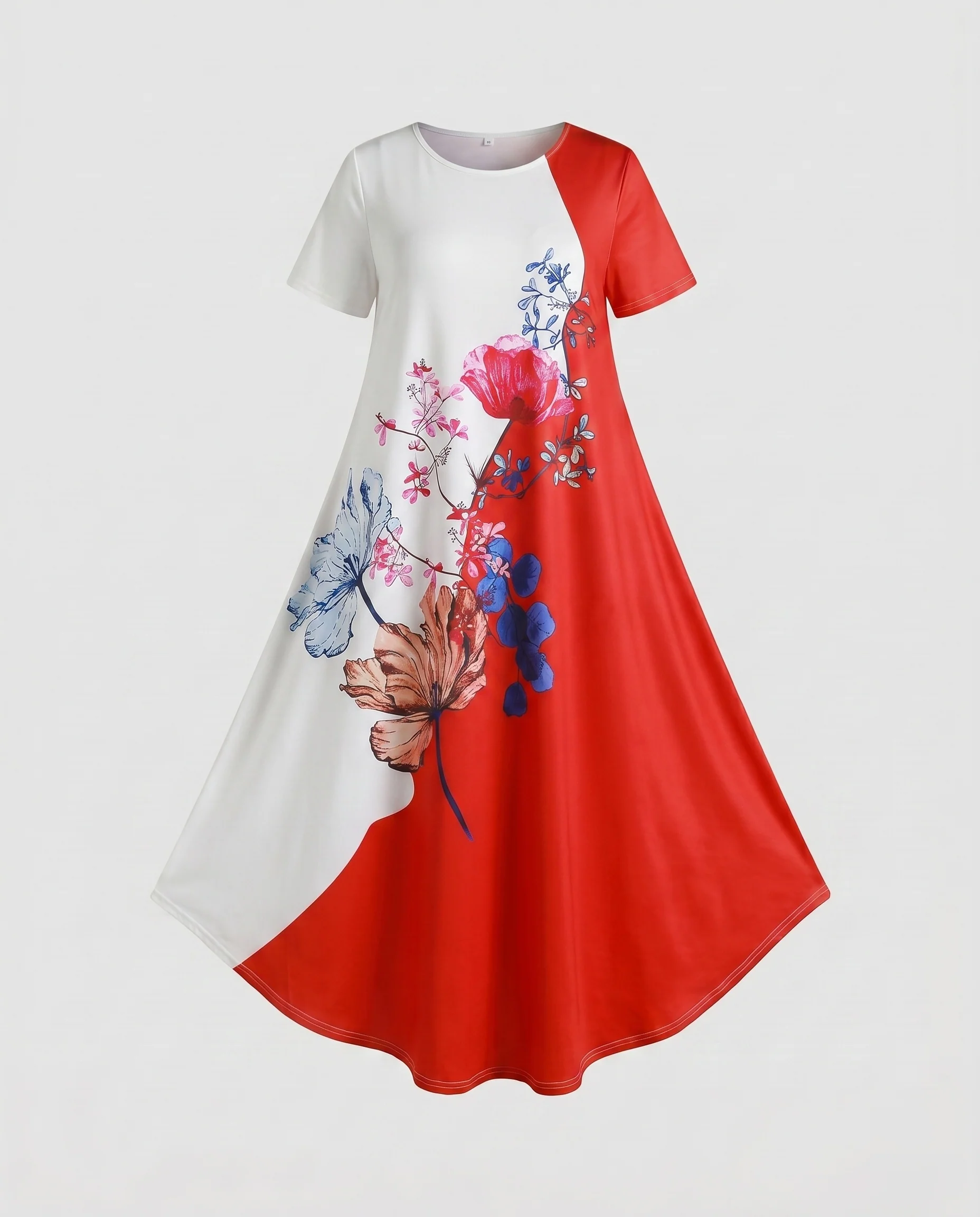 Damen Lässiges Maxikleid mit einzigartigem Batik-Design und romantischen Spitzenakzenten R&B - Image 10
