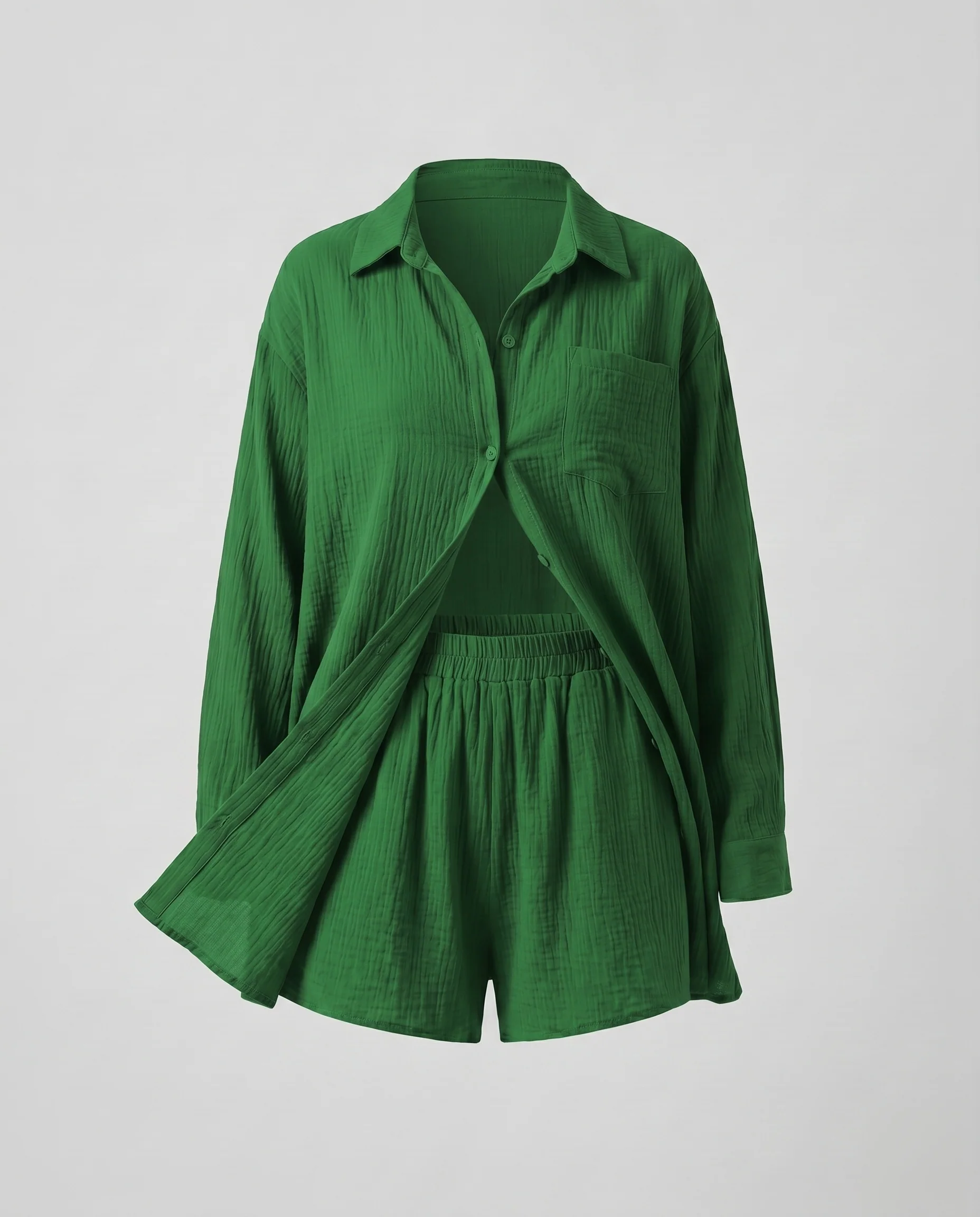 Damen lässiges Short-Jumpsuit mit übergroßer Bluse und elastischem Bund Heidi Mode - Image 8