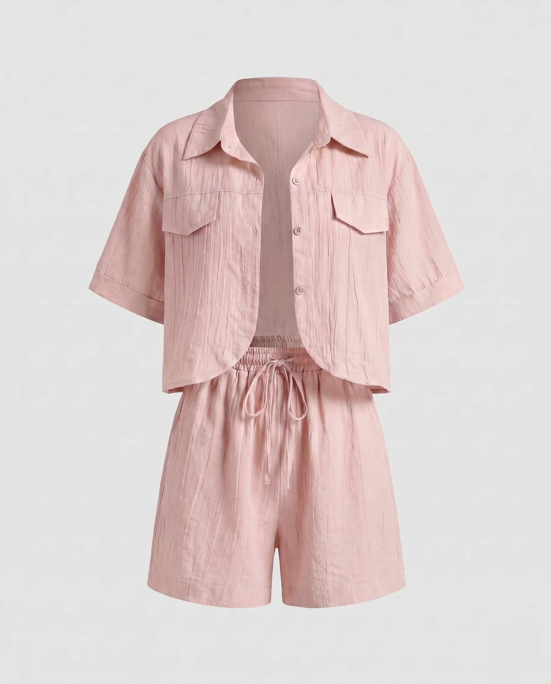 Damen Lässiges Sommer-Set mit Kurzarmbluse und lockerer Shorts R&B - Image 5
