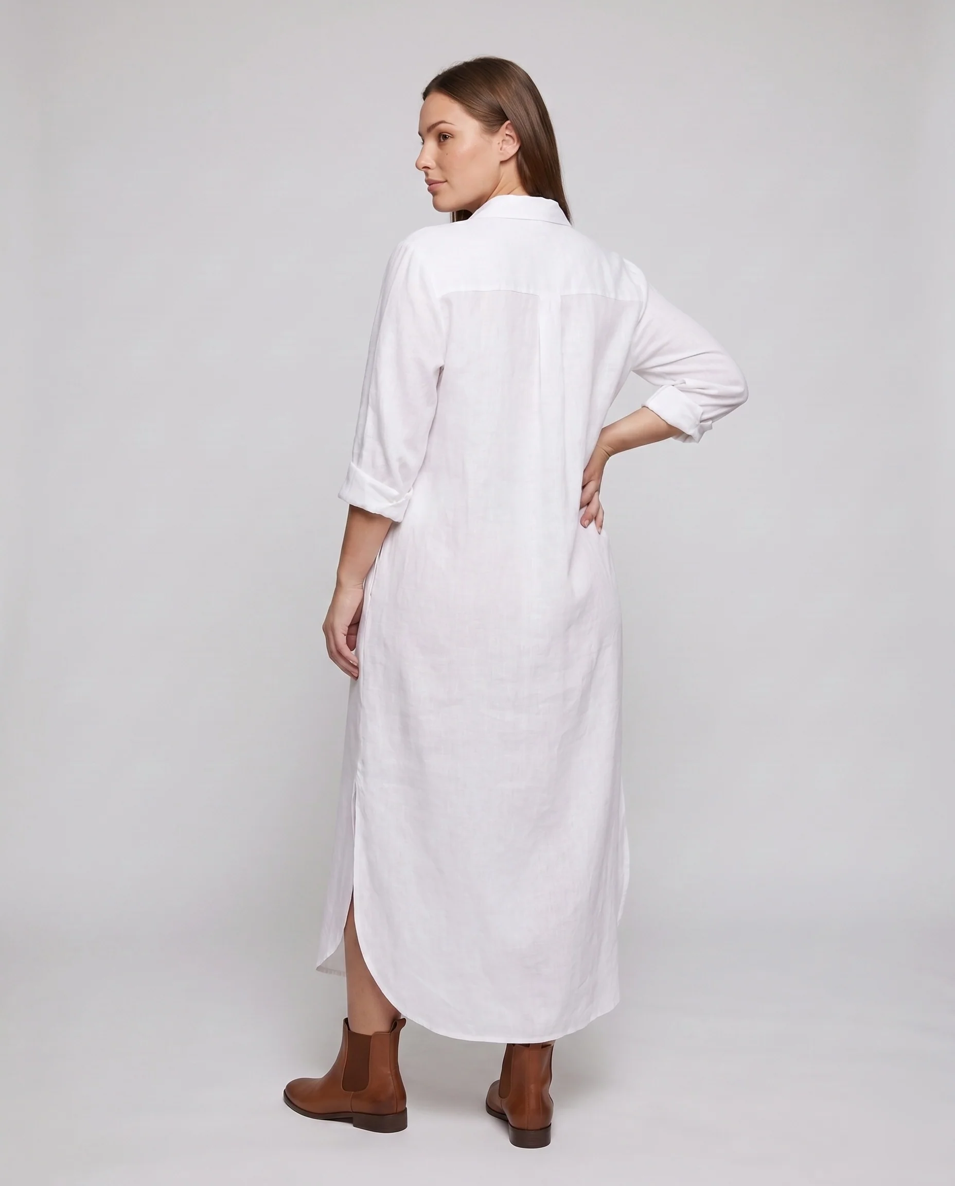 Damen lässiges Strandhemd mit button-down Schnitt und hohen Seitenschlitzen Heidi Mode - Image 4