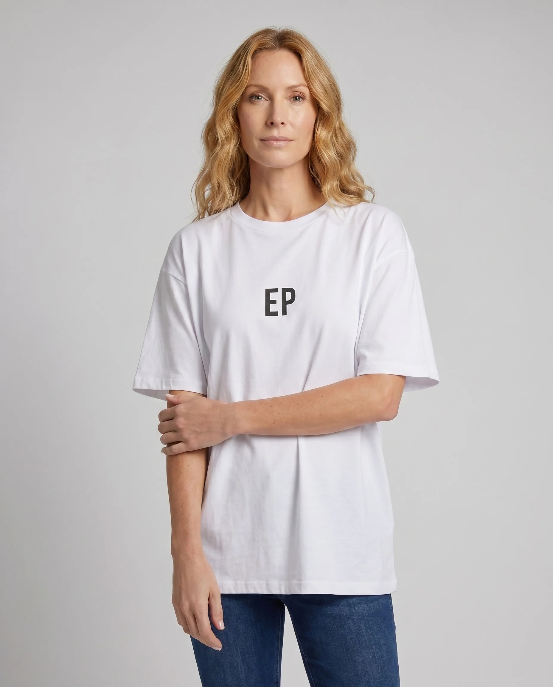 Damen lässiges T-Shirt mit kreativem Druckdesign und oversized Passform - Image 2
