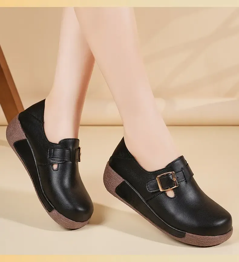 Damen-Lederschuhe mit dicker Sohle R&B R&B - Image 5