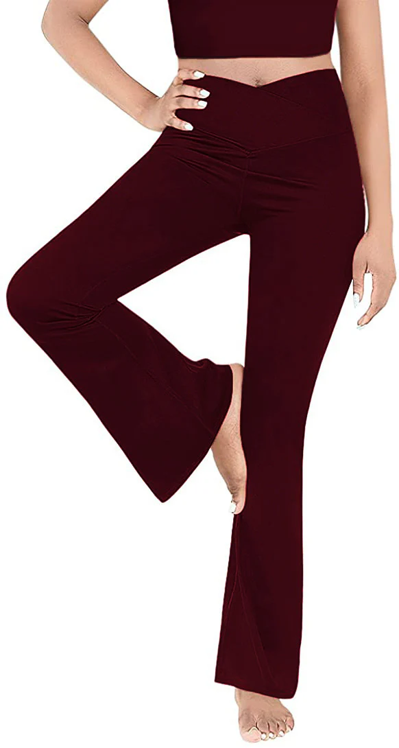 Damen lässige Bootcut-Leggings mit hohem Bund und atmungsaktivem Material R&B - Image 10