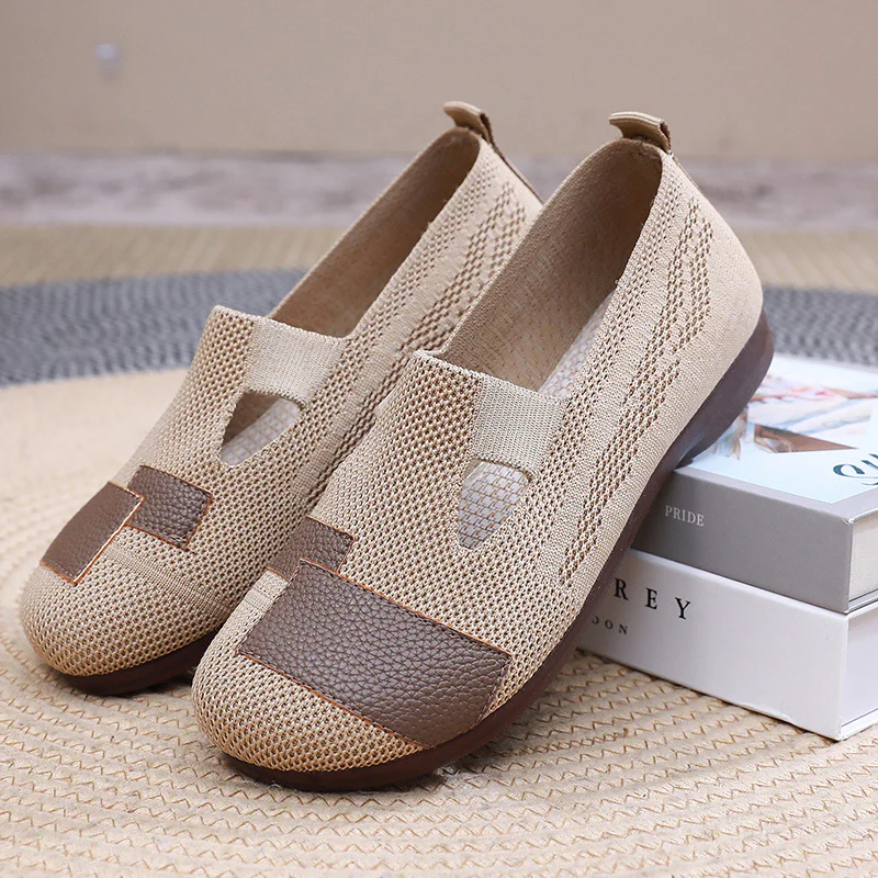 Damen Leichte und atmungsaktive Freizeitschuhe mit elastischem Einschnitt Heidi-Mode