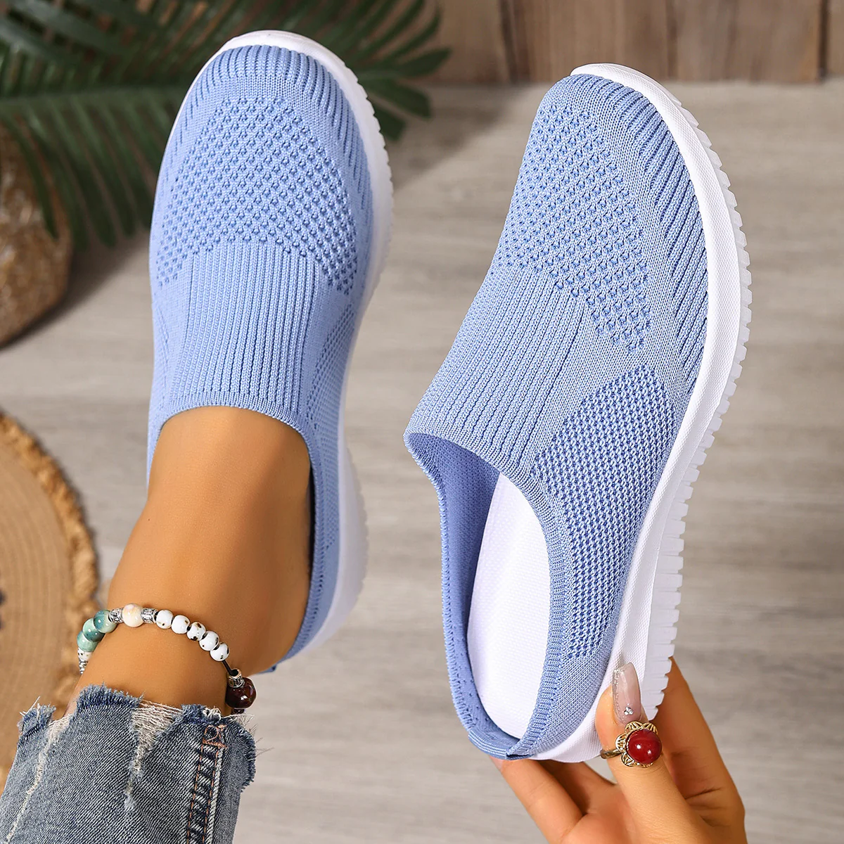 Damen Leichte und atmungsaktive Slipper mit flexiblem Obermaterial R&B - Image 13