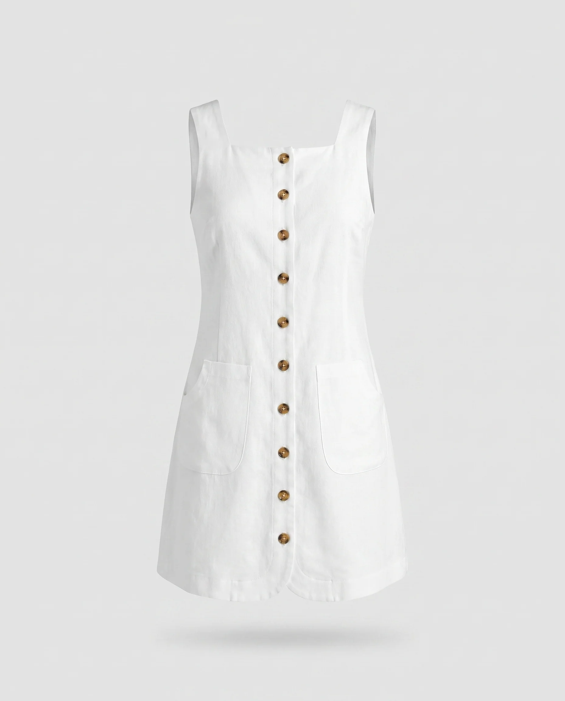 Damen leichtes Leinenkleid mit Knopfleiste und figurbetonter Silhouette - Image 5
