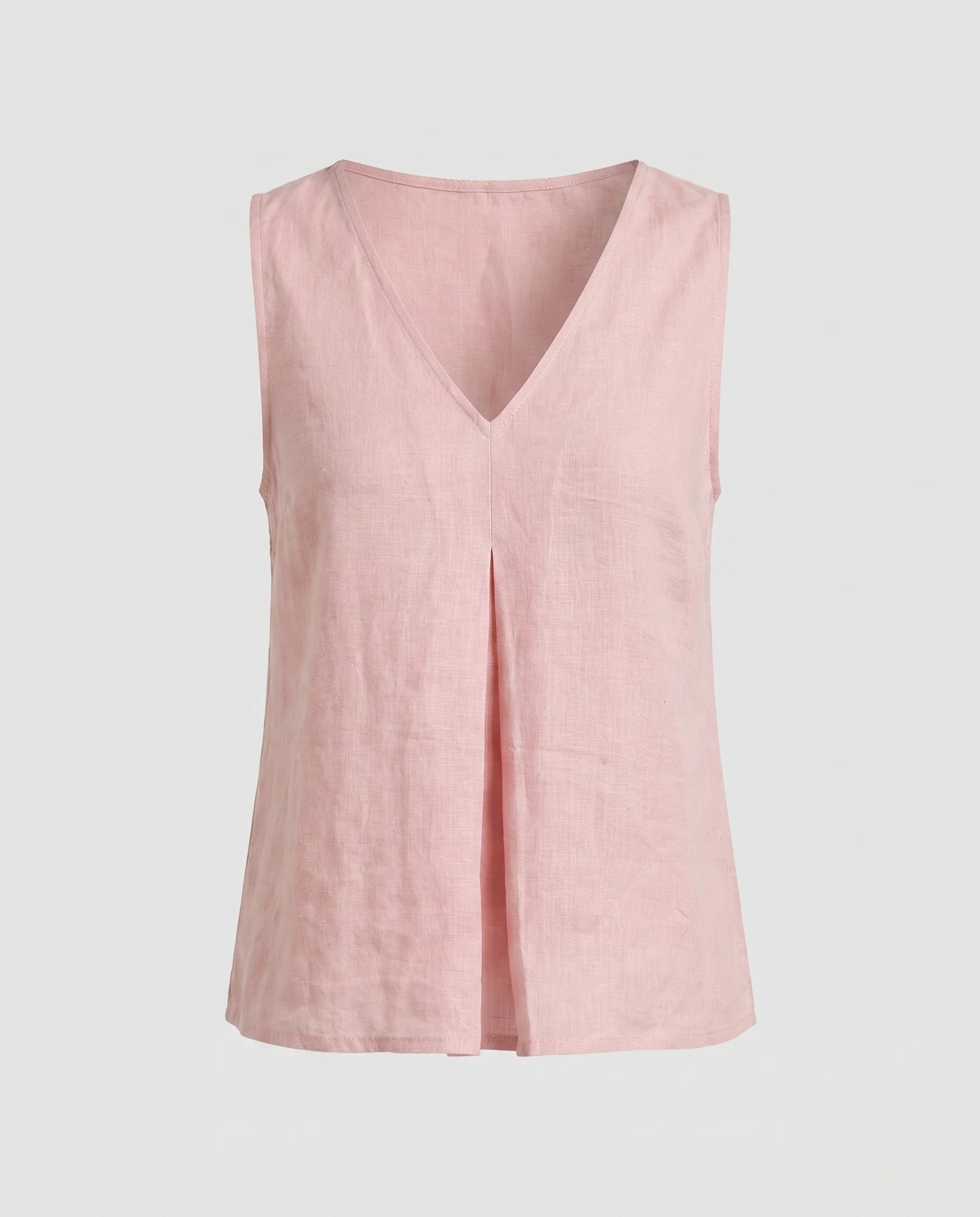 Damen Leinen-Top mit elegantem V-Ausschnitt und asymmetrischem Schnitt - Image 5