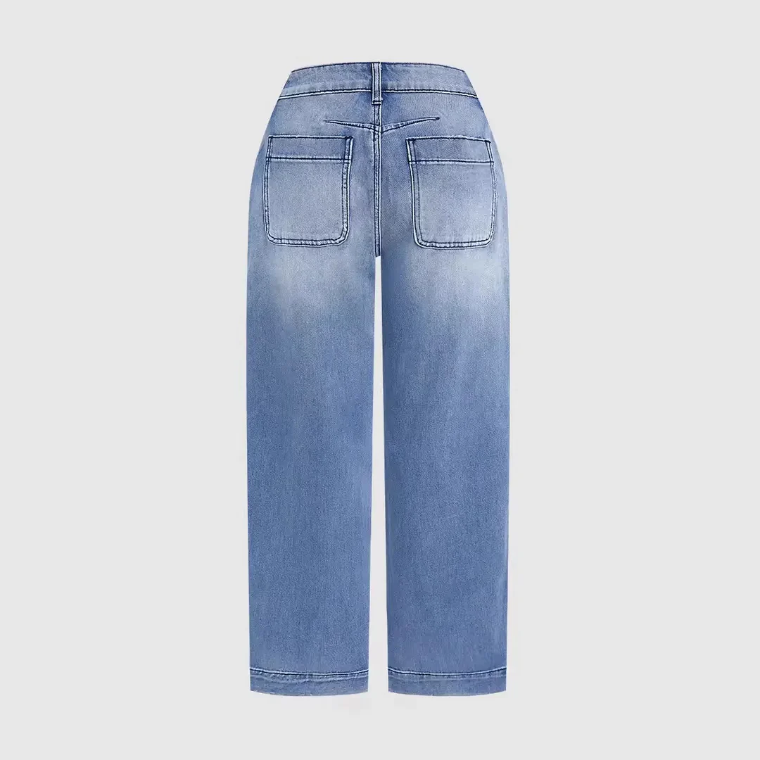 Damen lockere Jeans mit stylish cropped Schnitt und hohem Bund R&B - Image 4