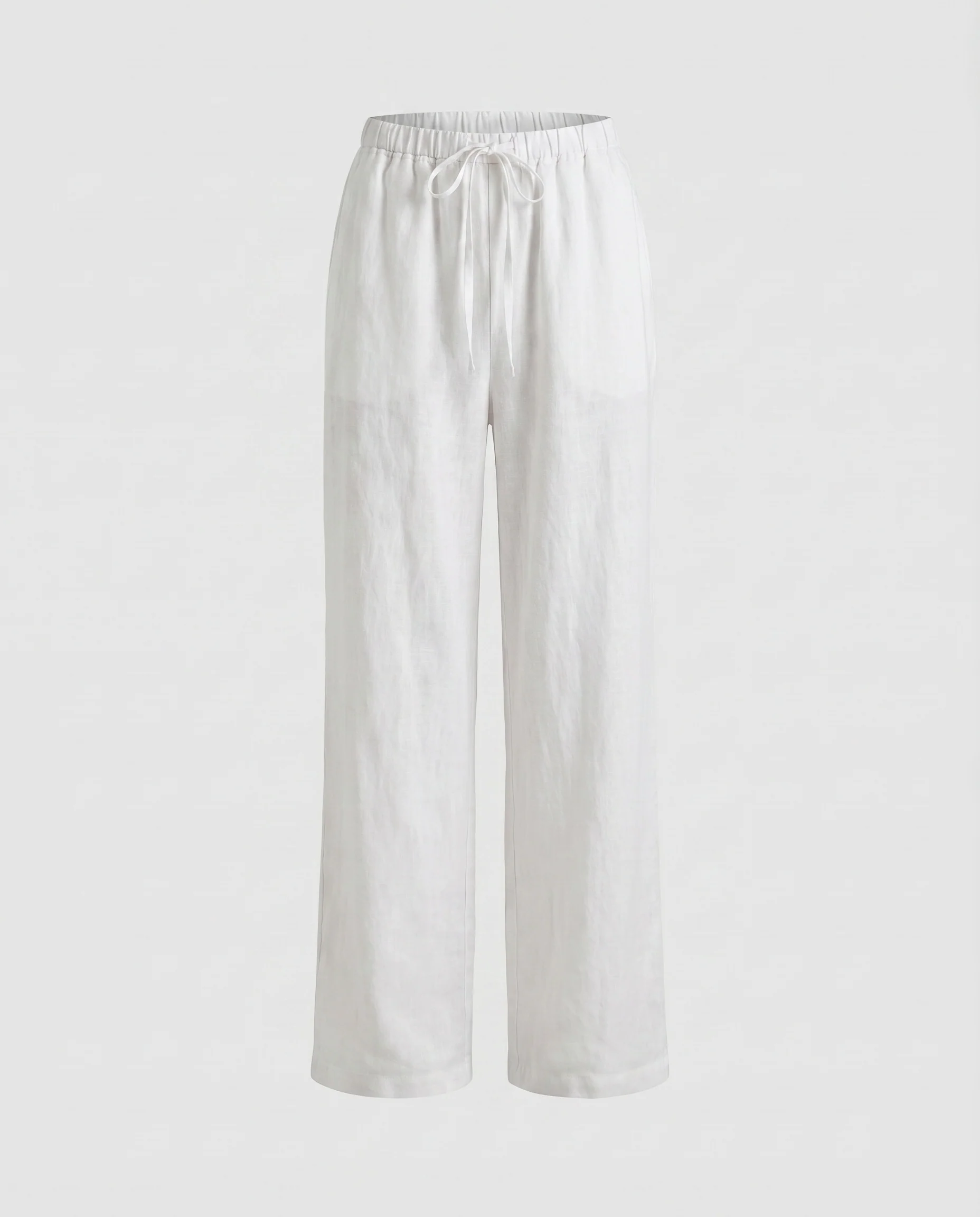 Damen lockere Leinenhose mit elastischem Bund und geradem Schnitt - Image 5