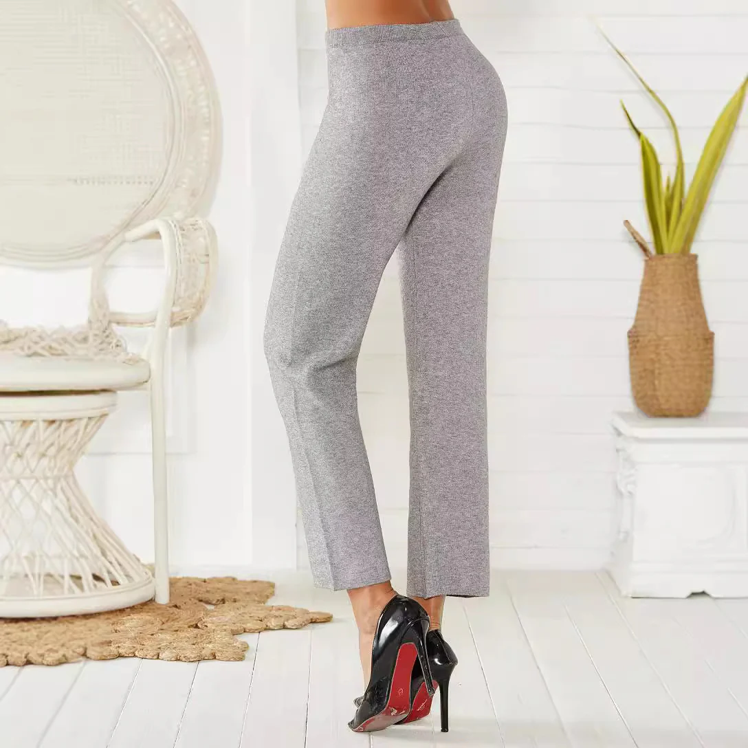 Damen Loungy Strickhose mit elastischem Bund und Kordelzug R&B - Image 2
