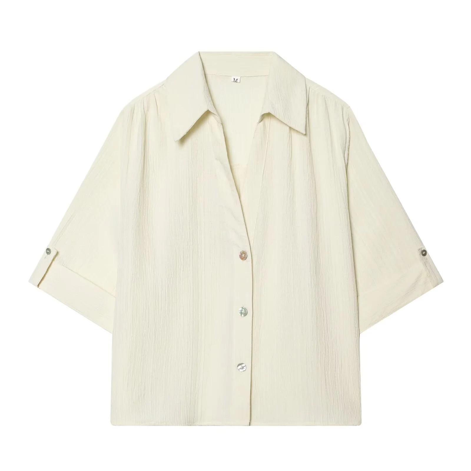 Damen lässige Bluse mit strukturiertem Gewebe und überschnittenen Schultern R&B - Image 8