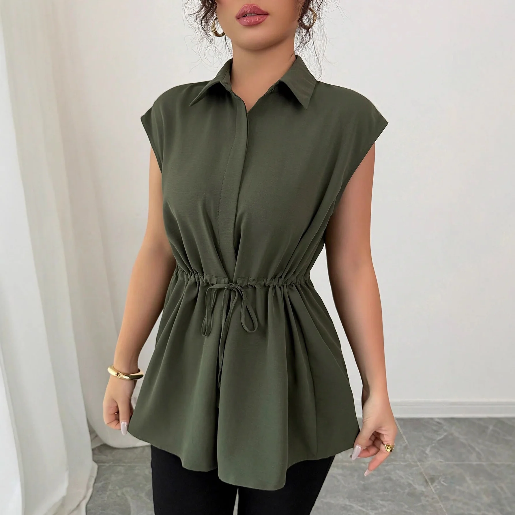 Damen lässige Bluse mit tailliertem Schnitt R&B - Image 3