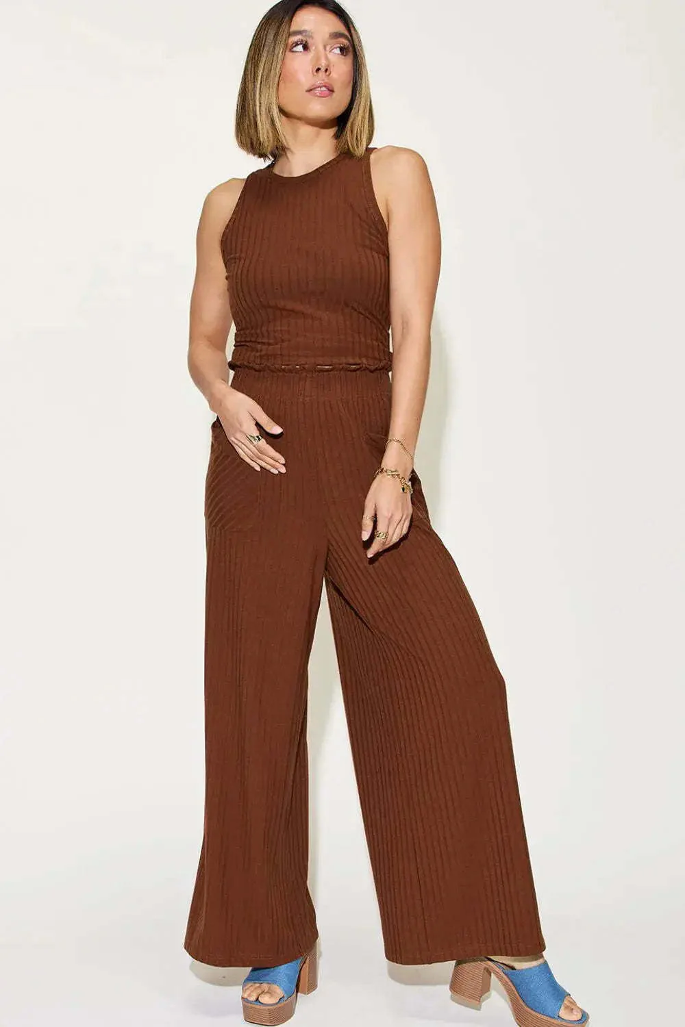 Damen lässiger Overall mit weitem Bein und praktischen Taschen R&B - Image 9