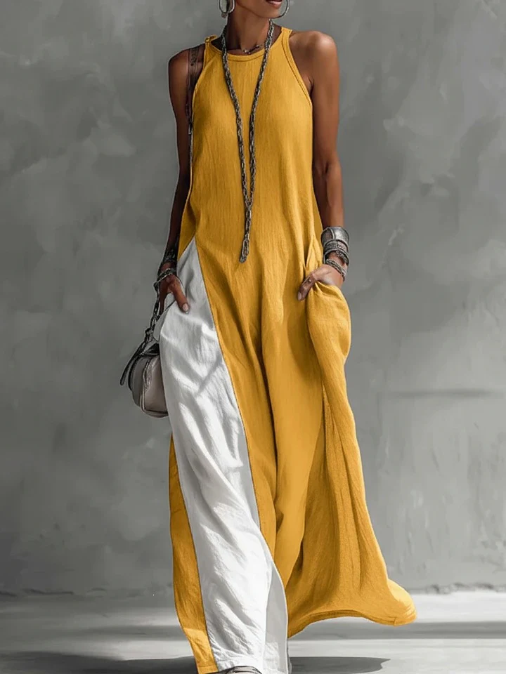 Damen Lässiges Maxikleid mit asymmetrischem Schnitt und tiefem Rückenausschnitt R&B - Image 11