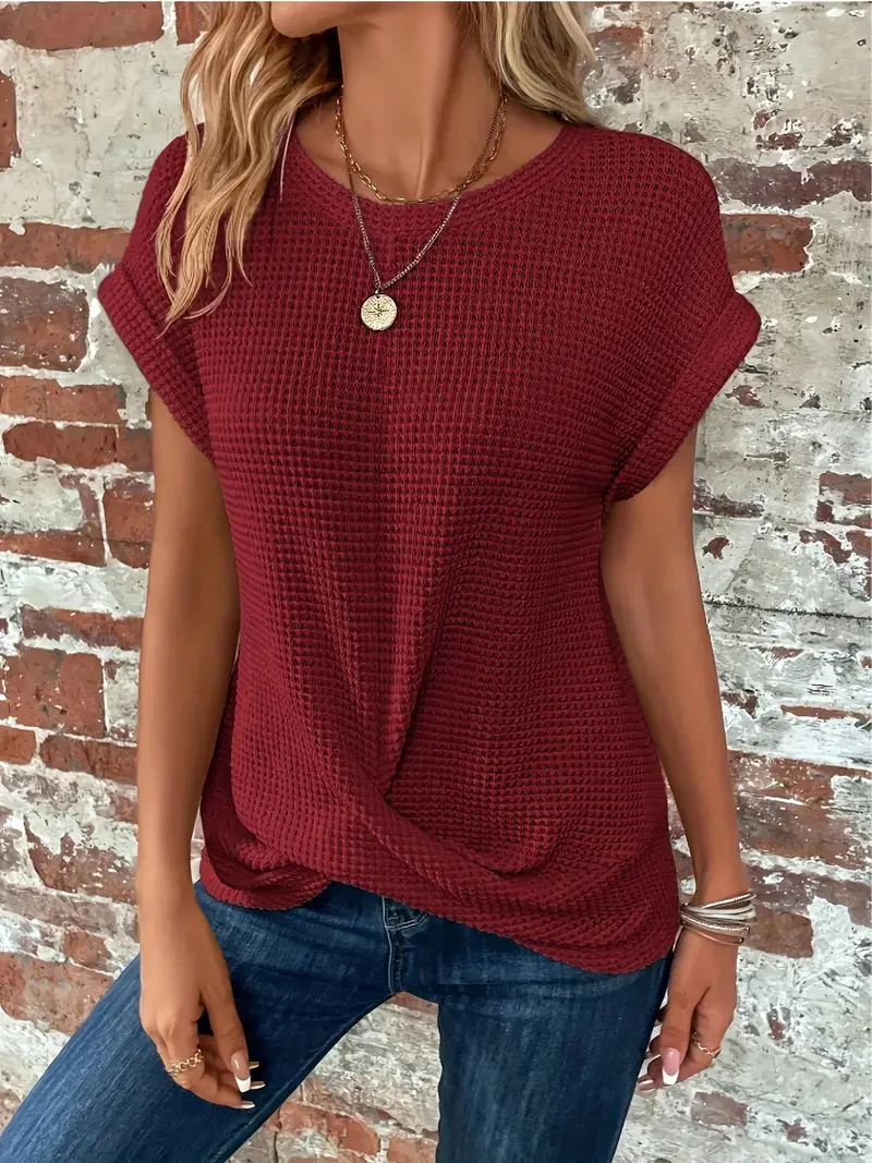 Damen lässiges Waffelstrickshirt R&B - Image 8