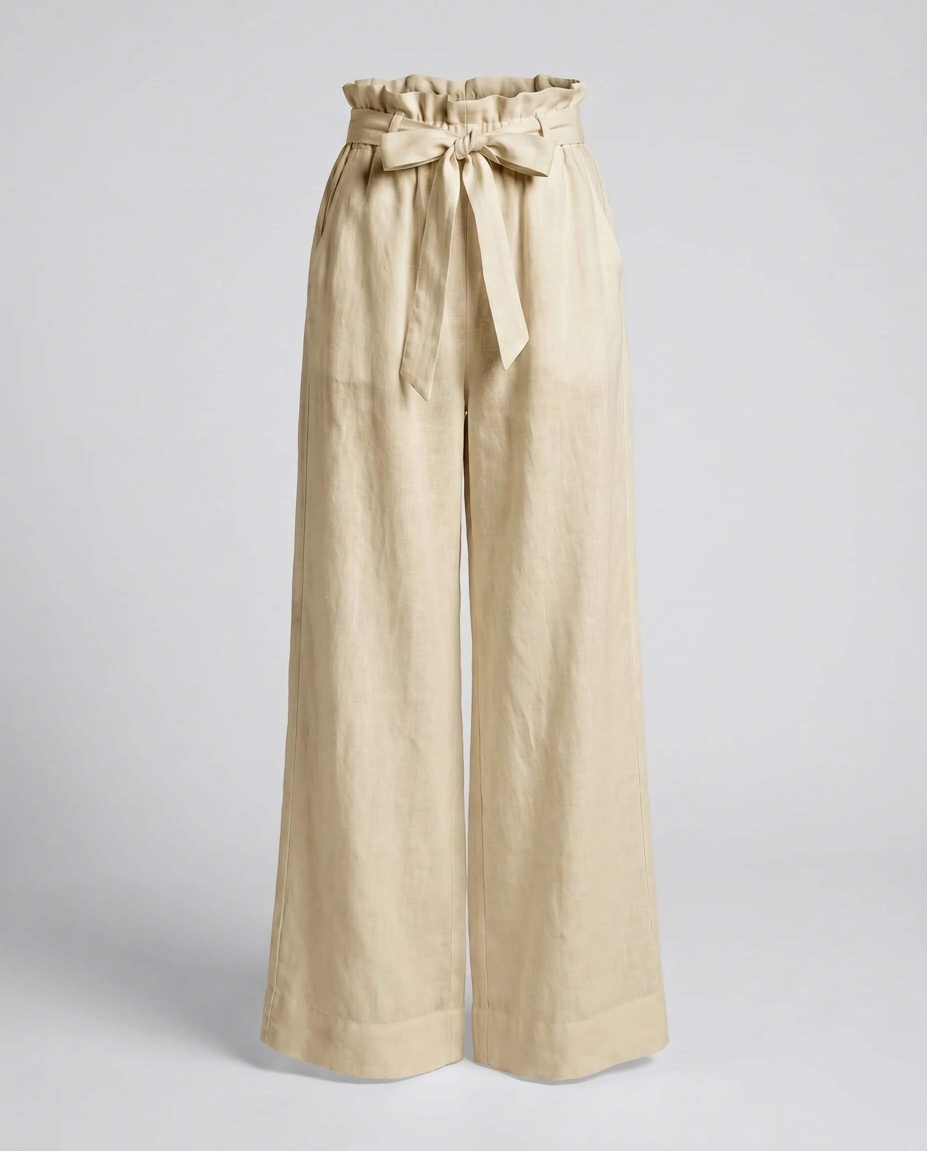 Damen luftige Leinenhose mit elastischem Bund und seitlichen Taschen - Image 6