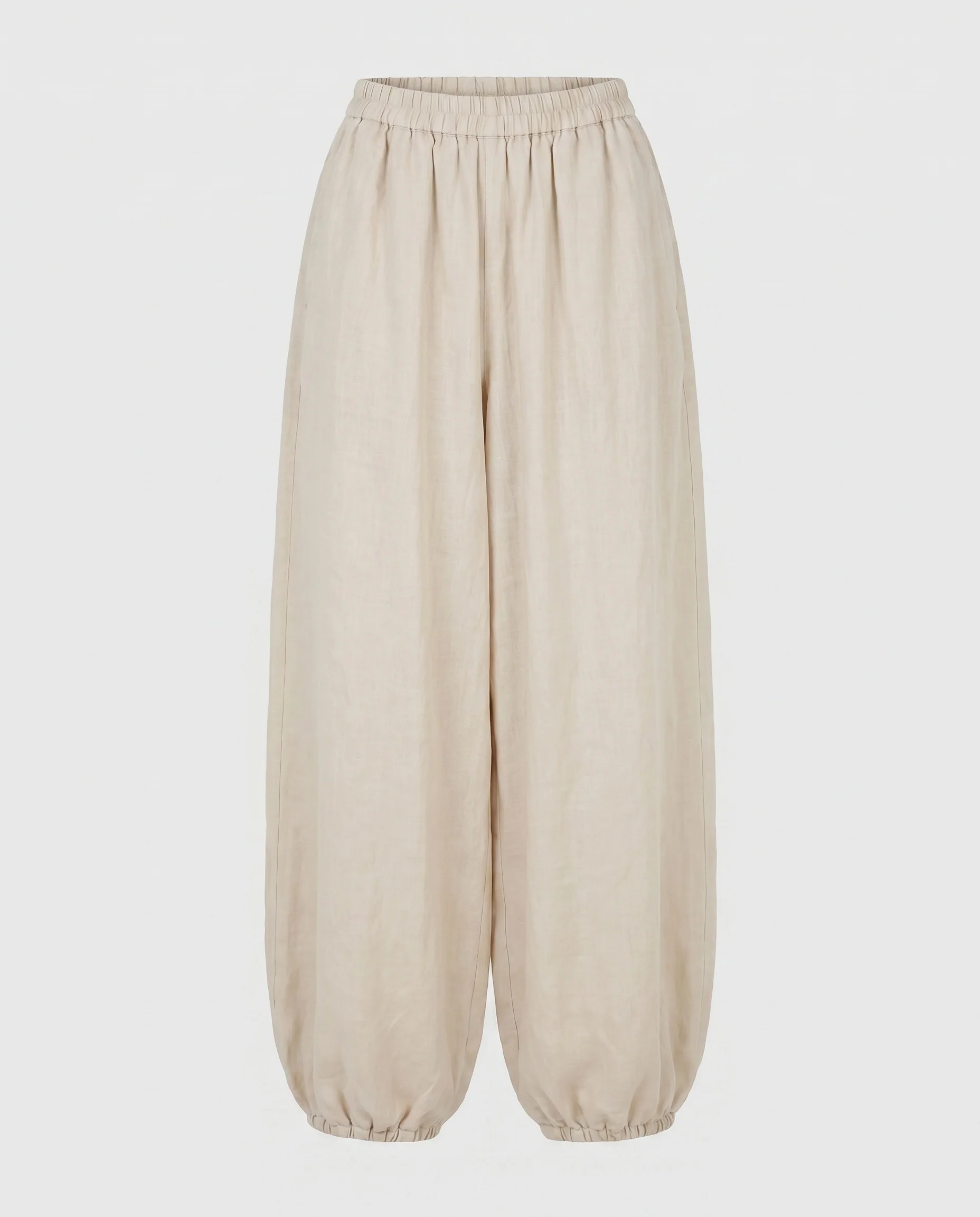 Damen luftige Leinenhose mit weitem Schnitt und elastischem Bund - Image 6