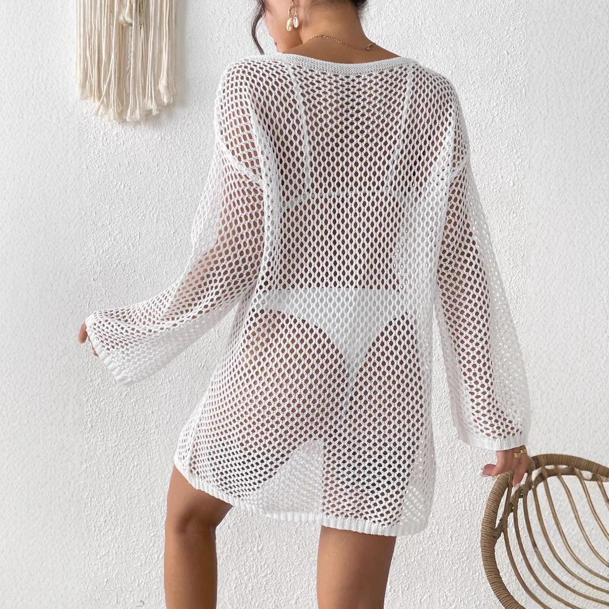Damen Luftige Netz-Strickjacke R&B - Image 3