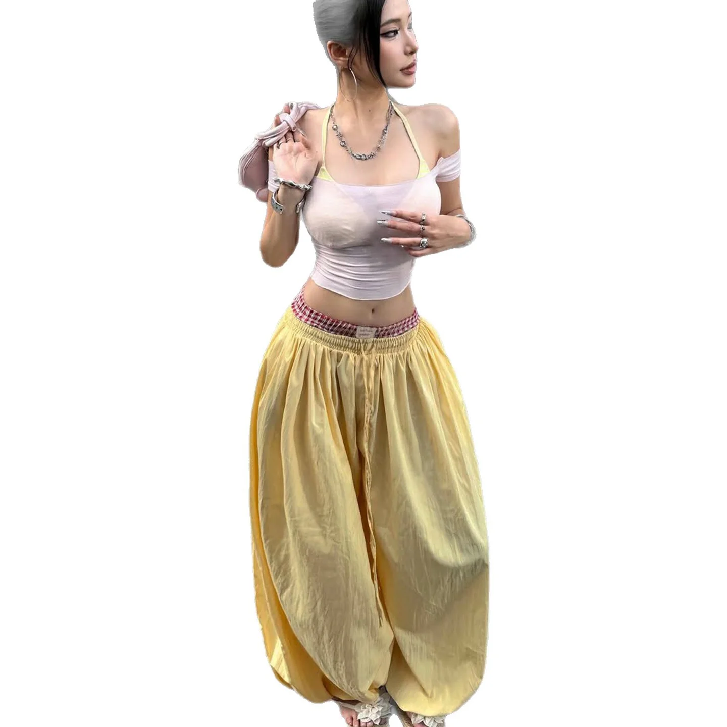 Damen Luftige Sommerhose mit Gummizug und Kordelzug Heidi-Mode - Image 5