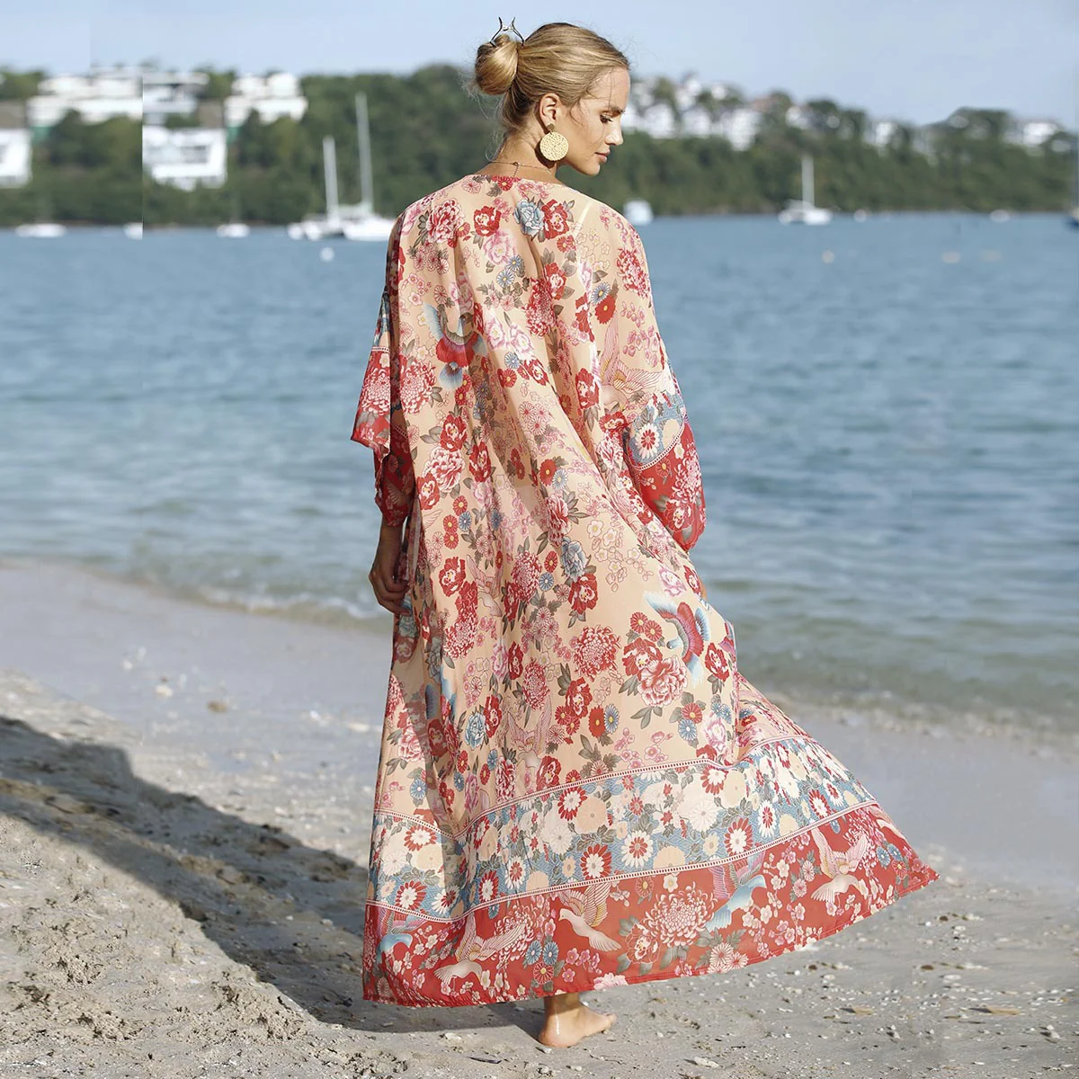 Damen luftige Strandkatze mit floralem Motiv R&B - Image 6