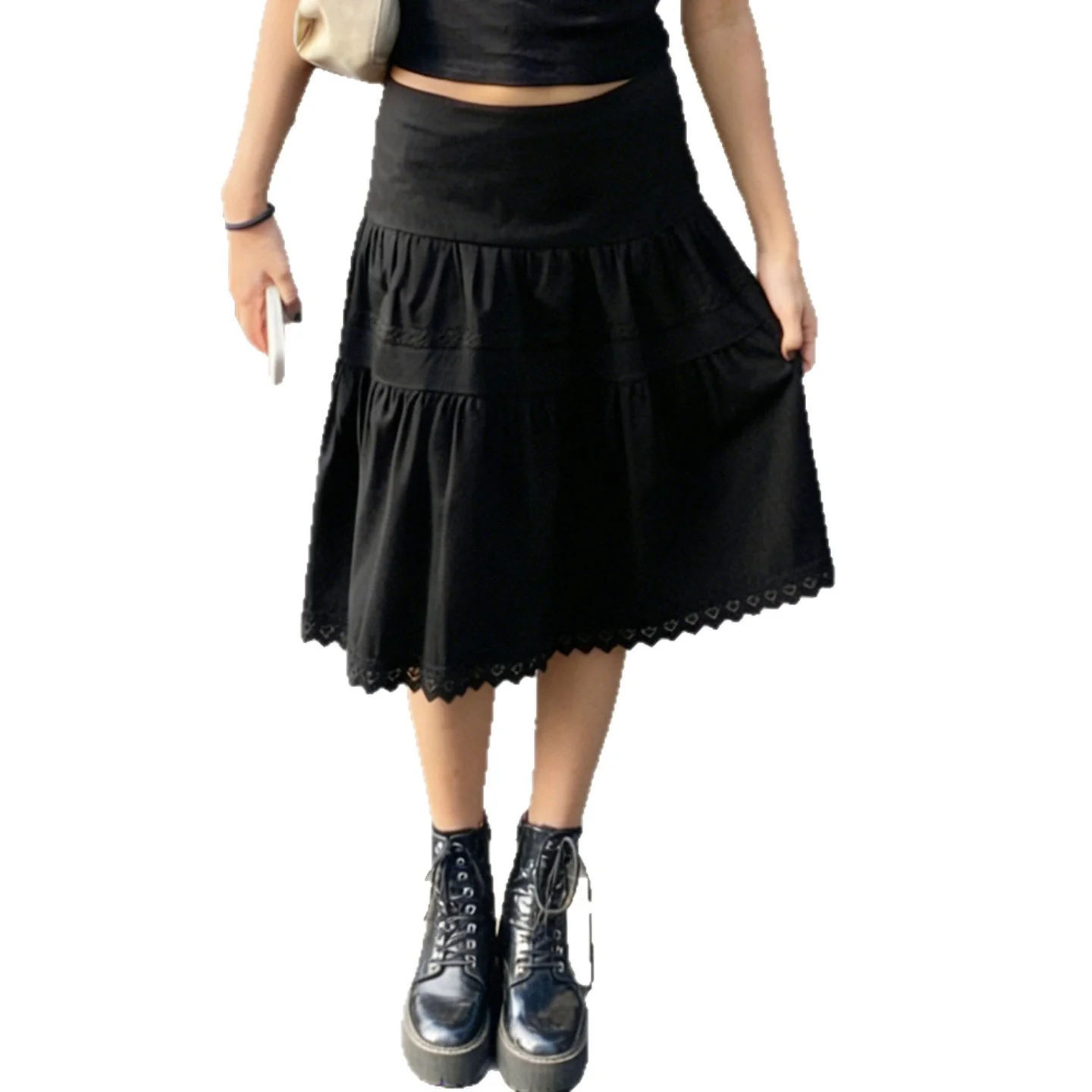 Damen luftiger Maxirock mit eleganten Rüschendetails R&B - Image 5