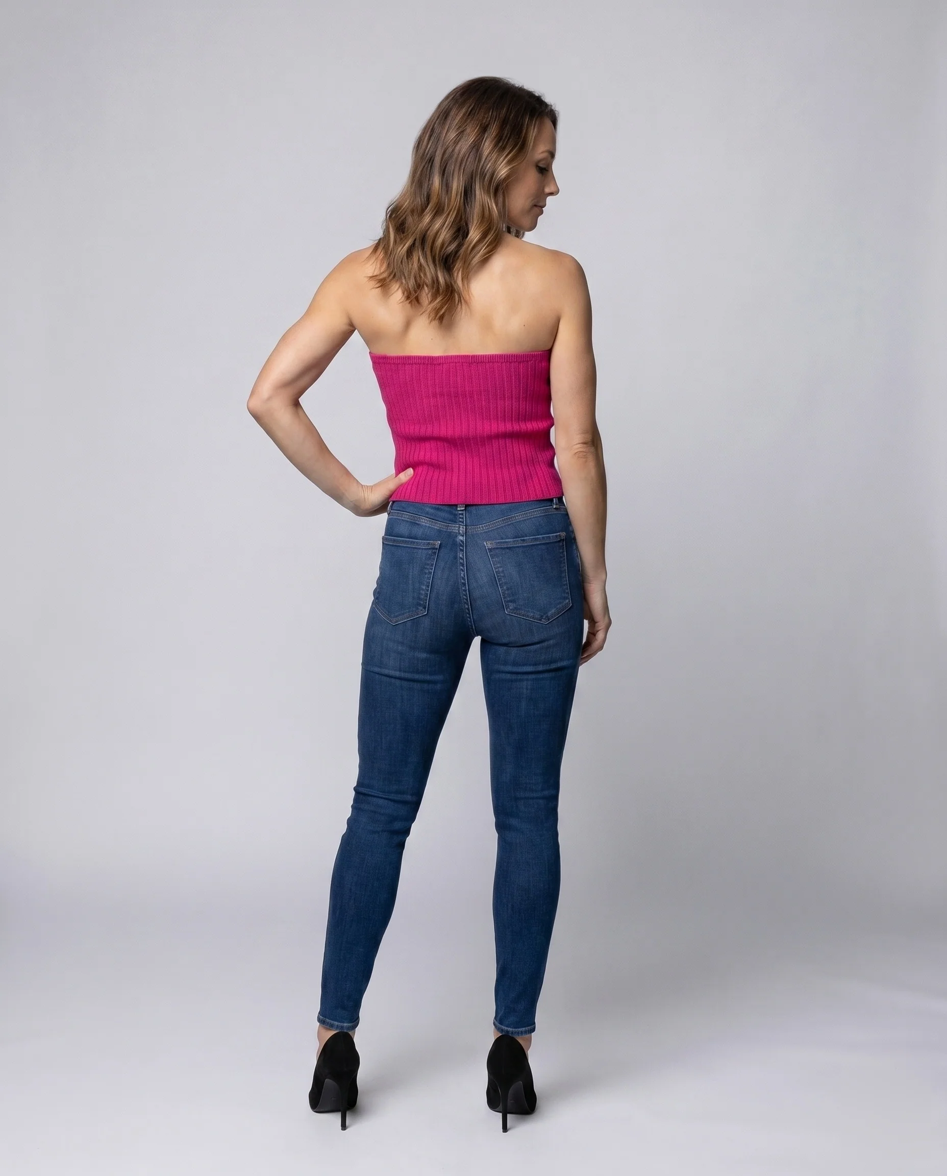 Damen luftiges Bandeau-Top mit feiner Rippstruktur - Image 3