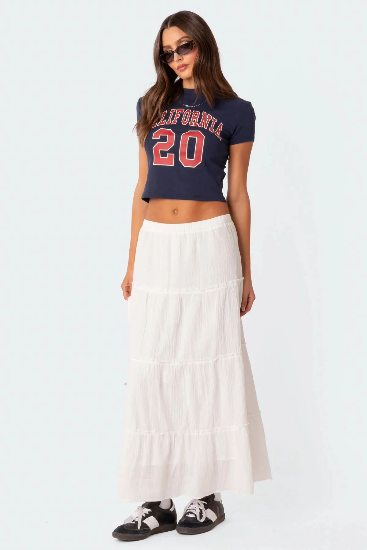 Damen luftiges Crop-Top mit bezauberndem Häkelmuster und schwingendem Saum R&B - Image 7