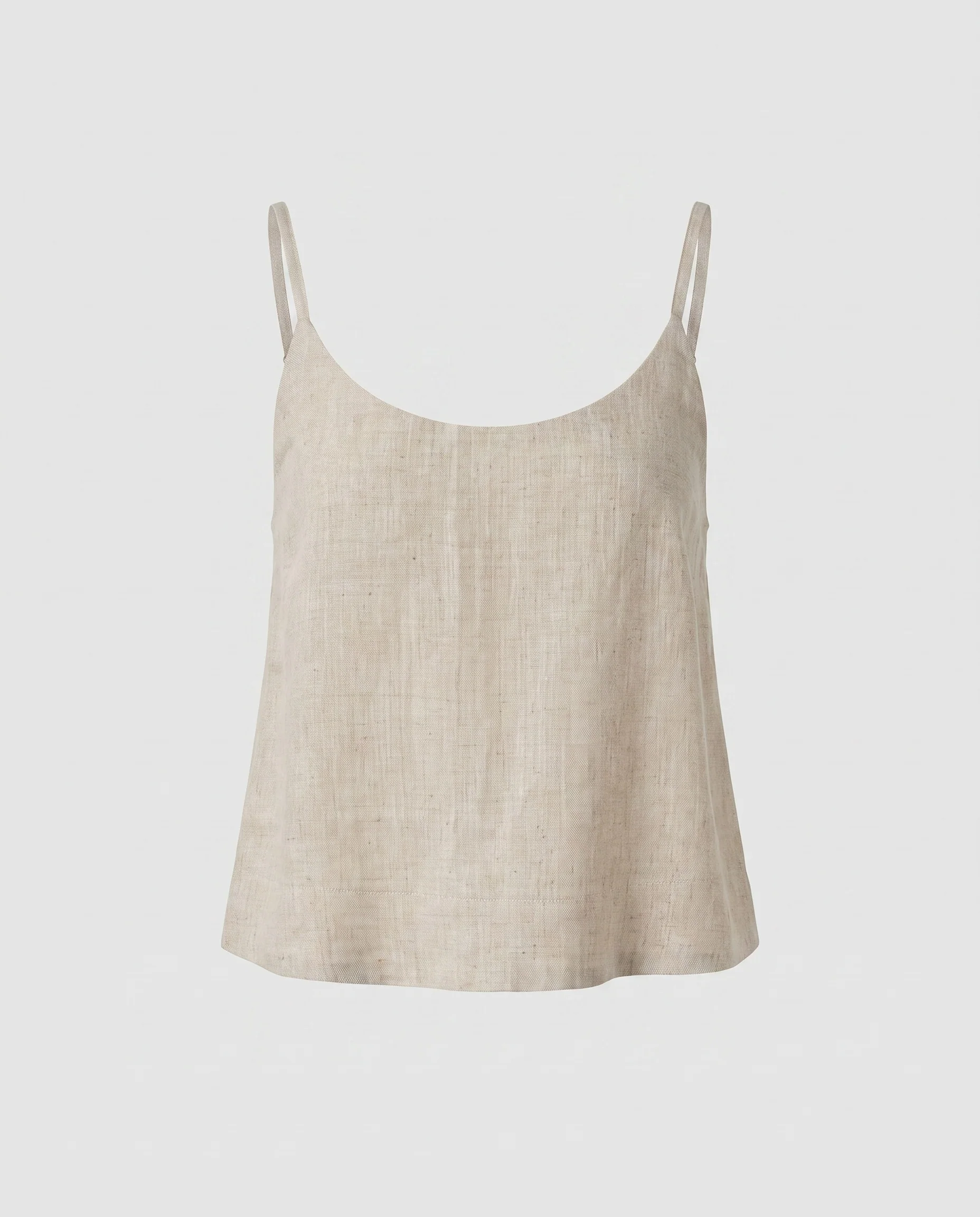 Damen luftiges Leinen-Crop-Top mit schmalen Spaghettiträgern - Image 2