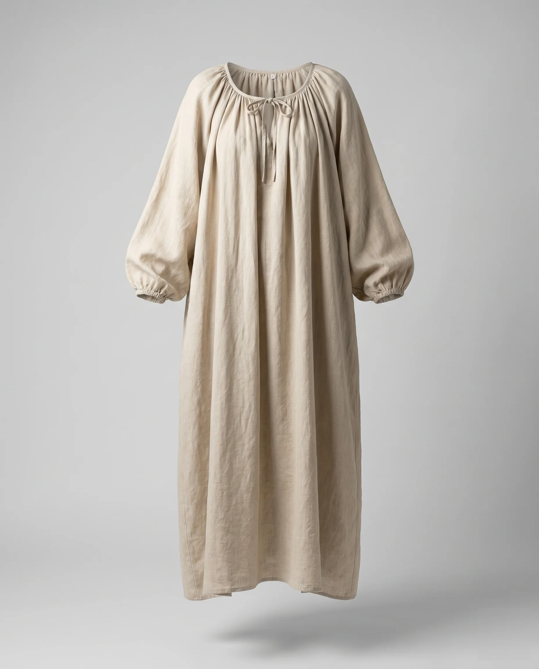 Damen luftiges Leinen-Maxikleid mit eleganten Rüschendetails - Image 5