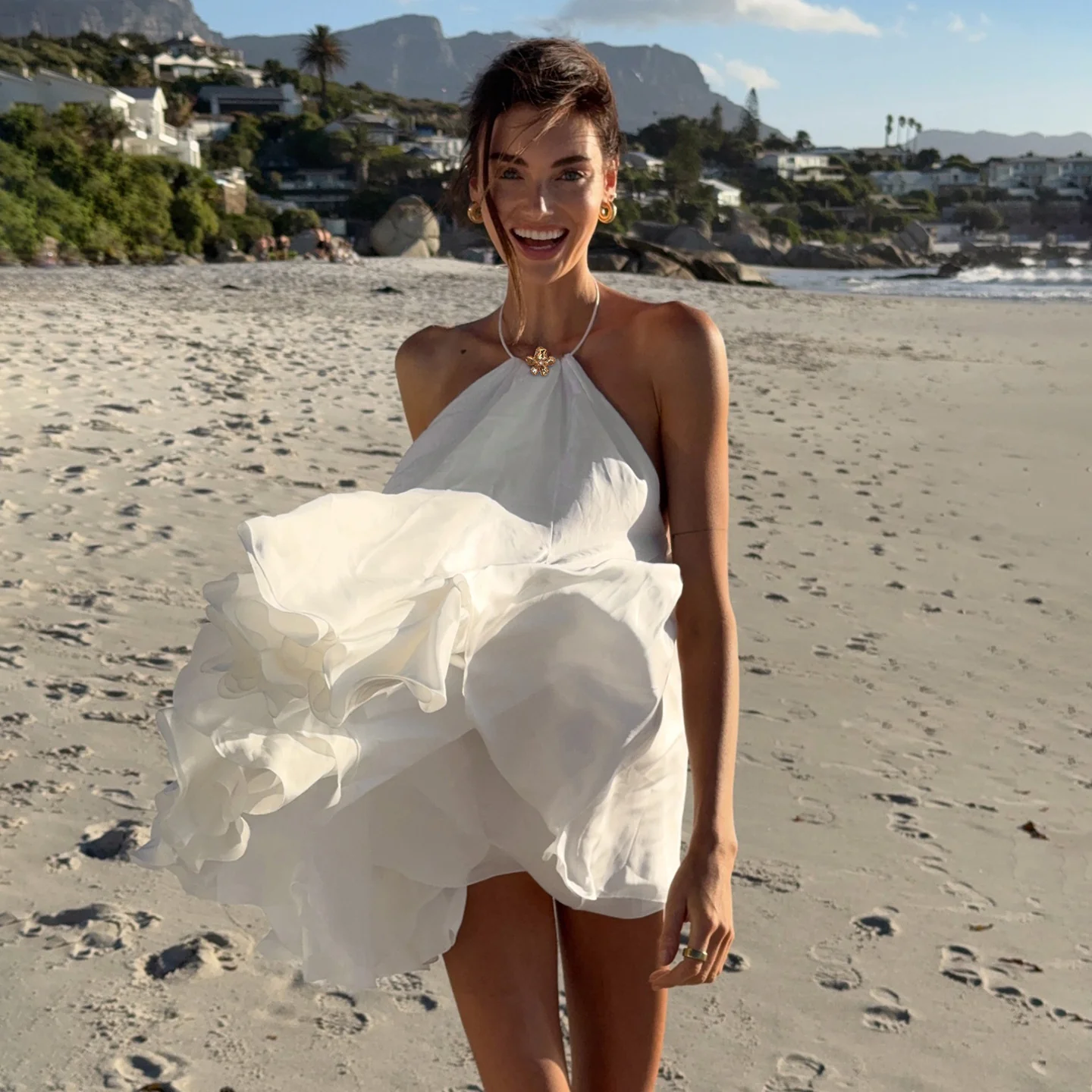 Damen luftiges Maxikleid mit eleganter Schnürung Heidi-Mode - Image 2
