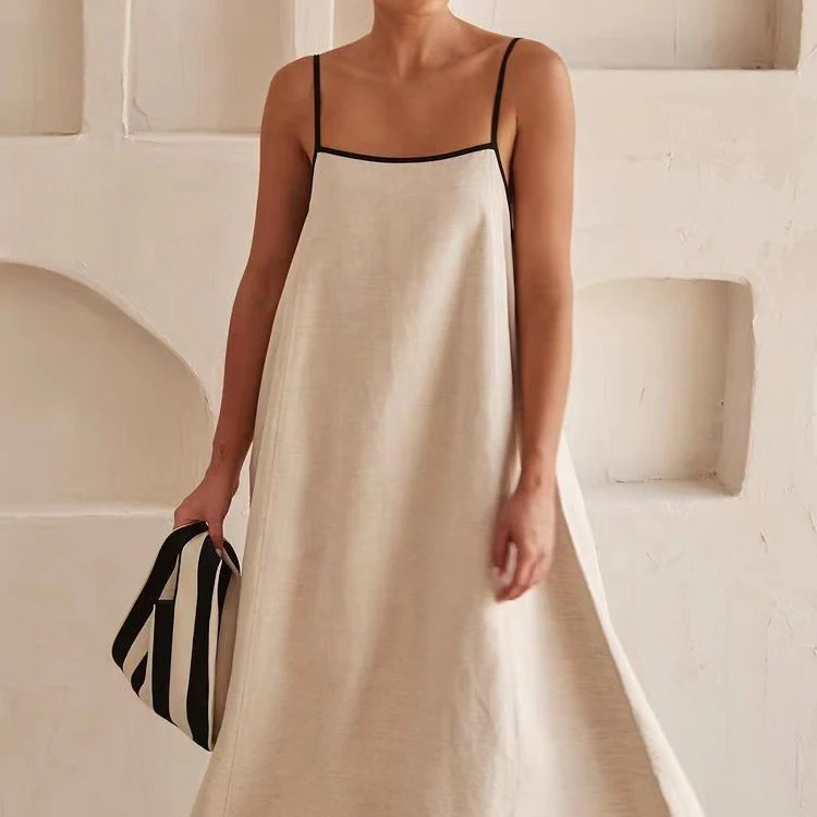 Damen luftiges Maxikleid mit feinen Trägern und elegantem Schnitt R&B - Image 2