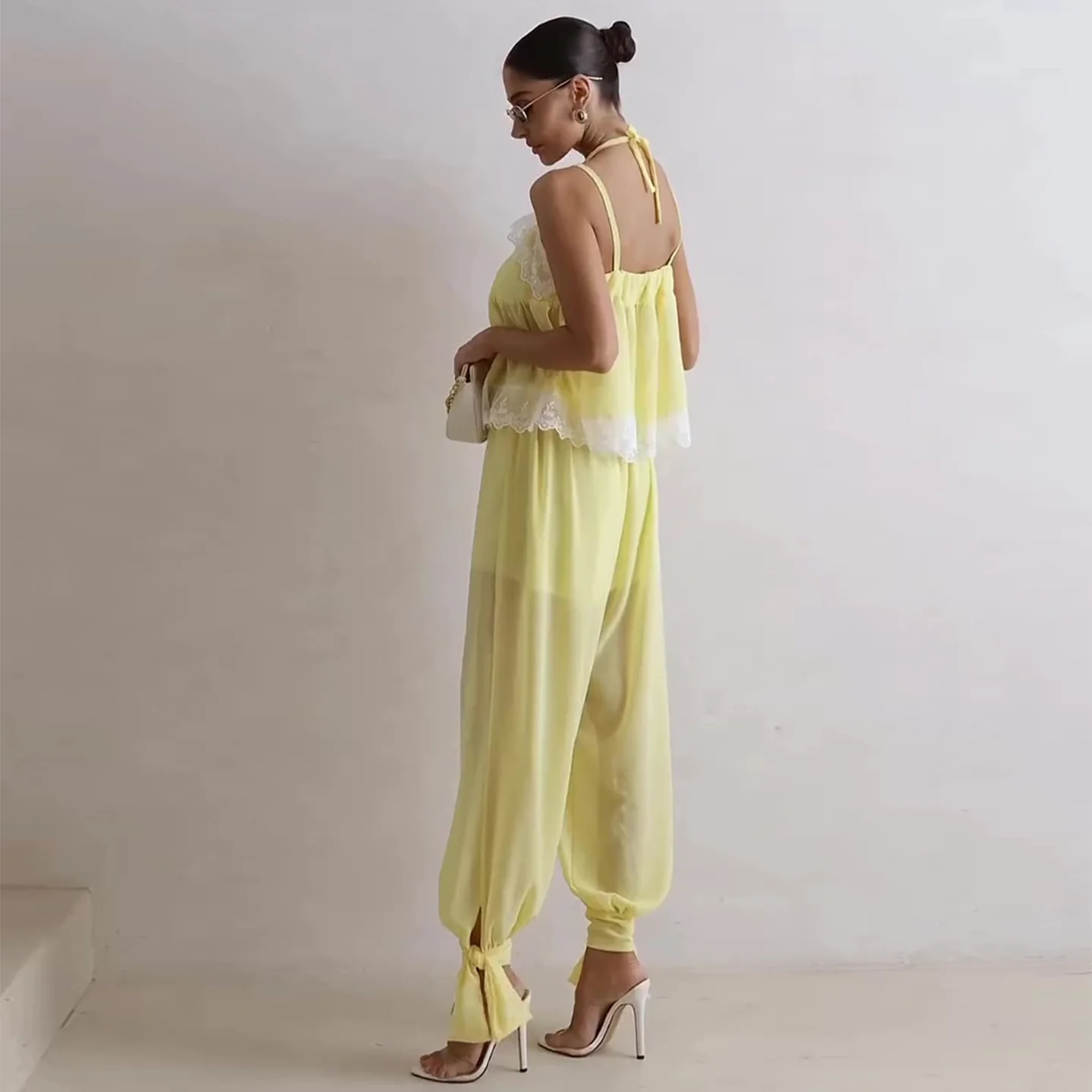 Damen luftiges Schalenoberteil mit elegantem Hosenansatz R&B - Image 3