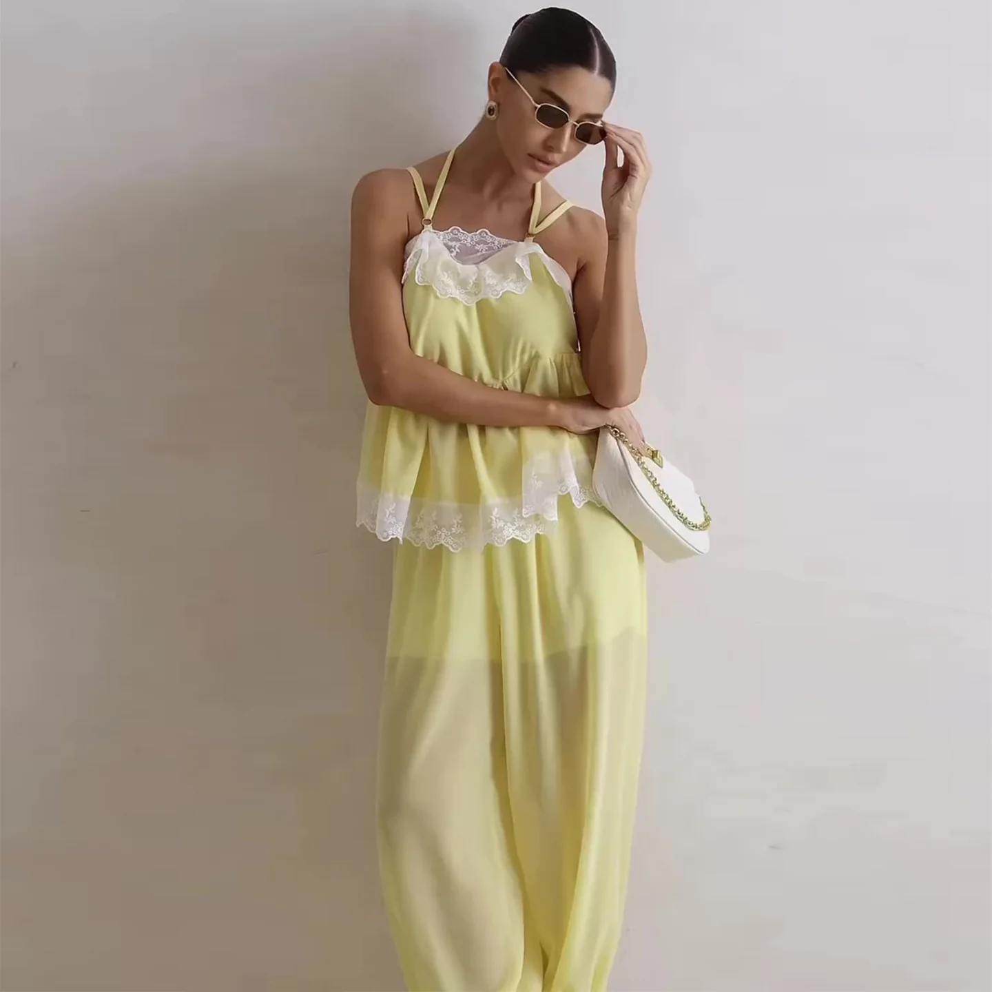 Damen luftiges Schalenoberteil mit elegantem Hosenansatz R&B - Image 4
